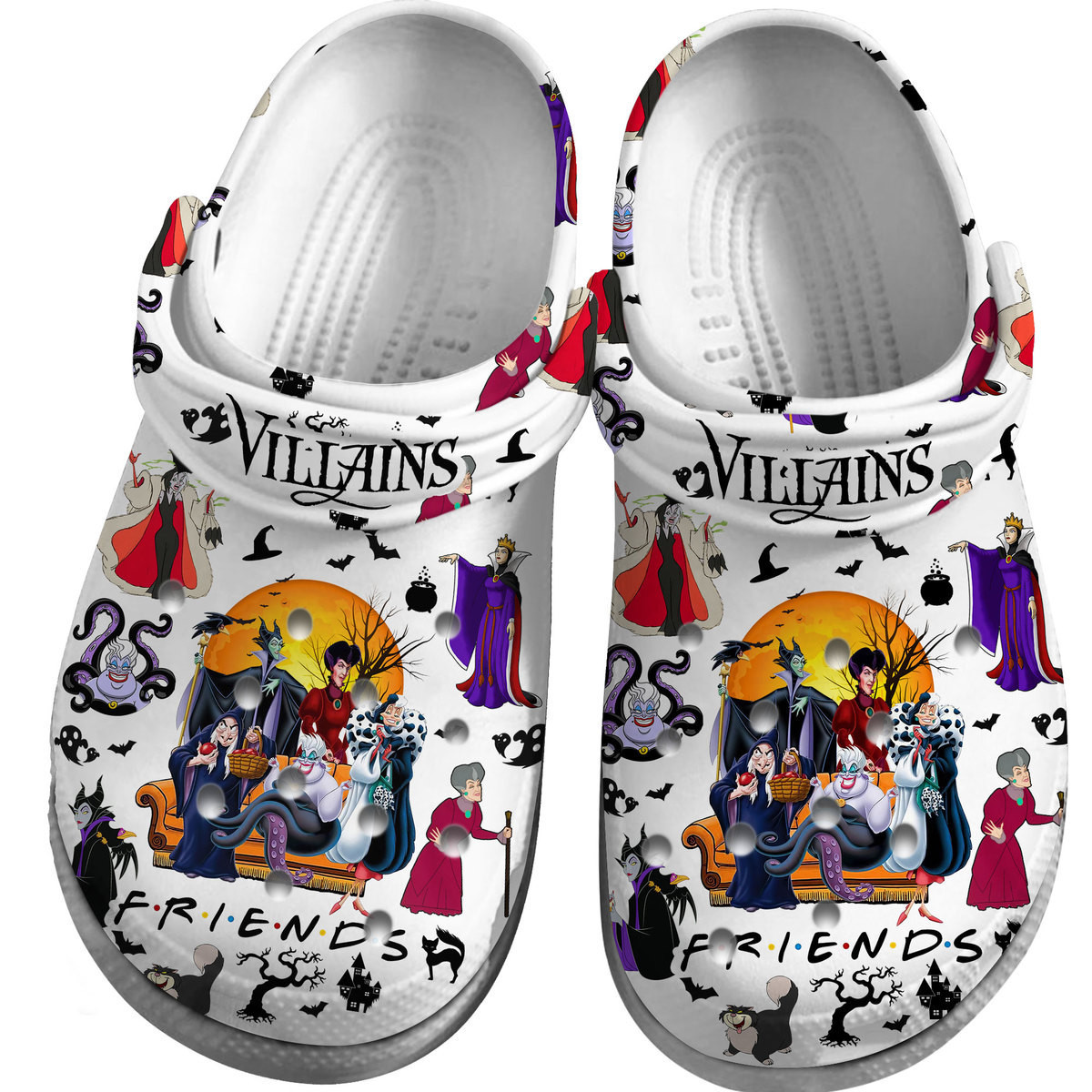 Merchidea Disney Villains Cartoon Crocs Crocband Clogs Shoes Comfortable For Men Women and Kids