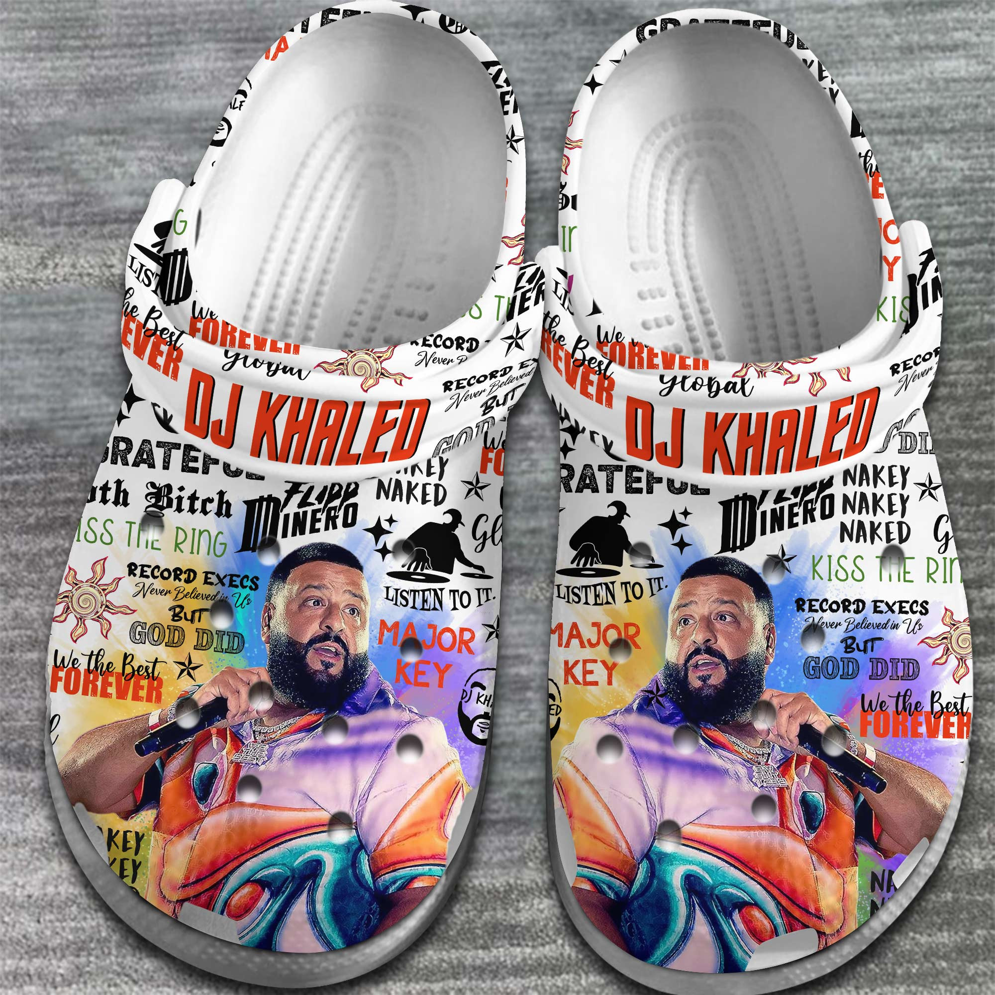 Merchidea DJ Khaled Music Crocs Crocband Clogs Shoes Comfortable For Men Women and Kids