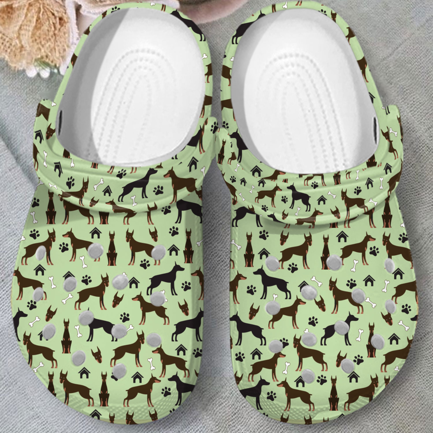 Merchidea Doberman Pinscher Dog Animal Crocs Crocband Clogs Shoes Comfortable For Men Women and Kids