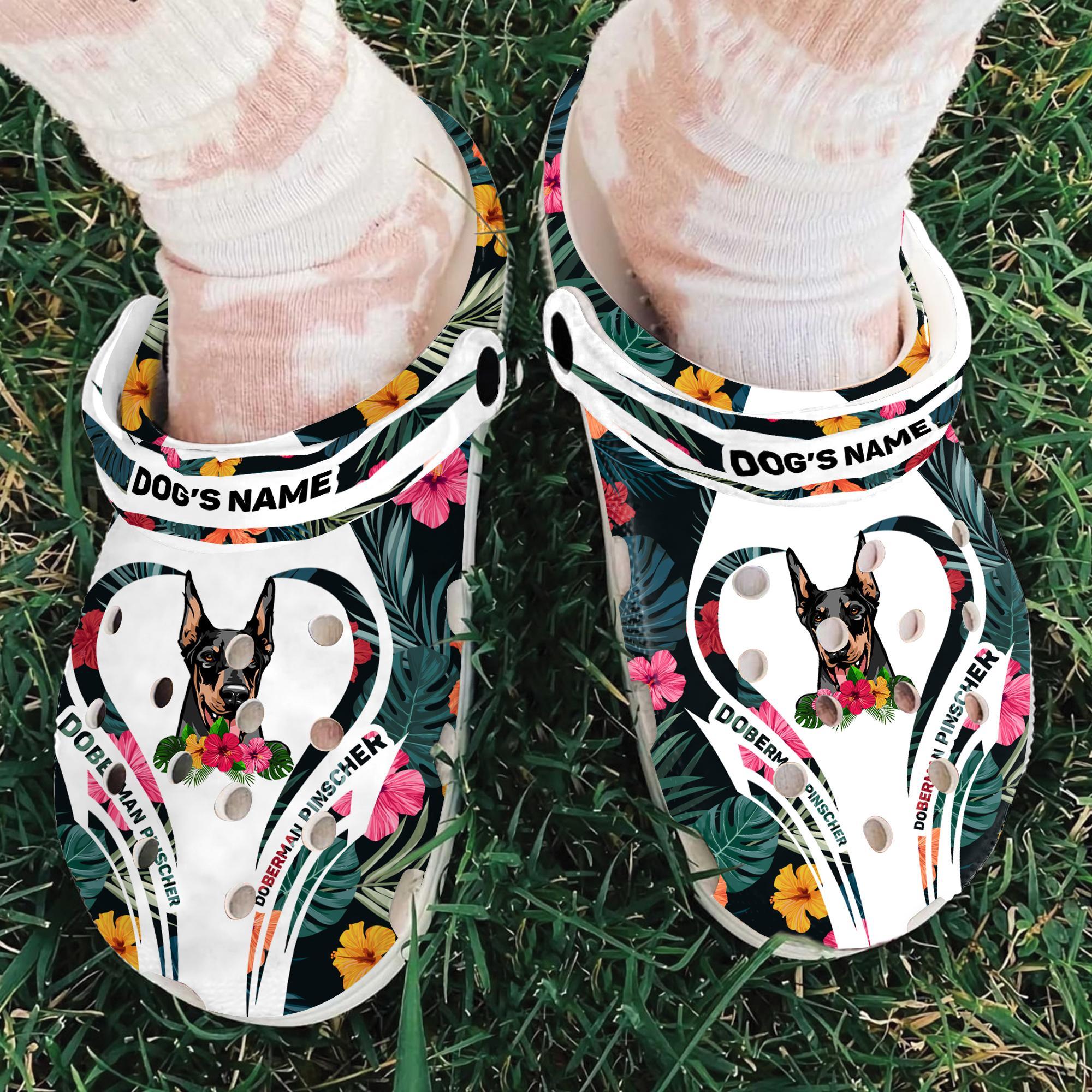 Merchidea Doberman Pinscher Dog Crocs Crocband Clogs Shoes Comfortable For Men Women and Kids