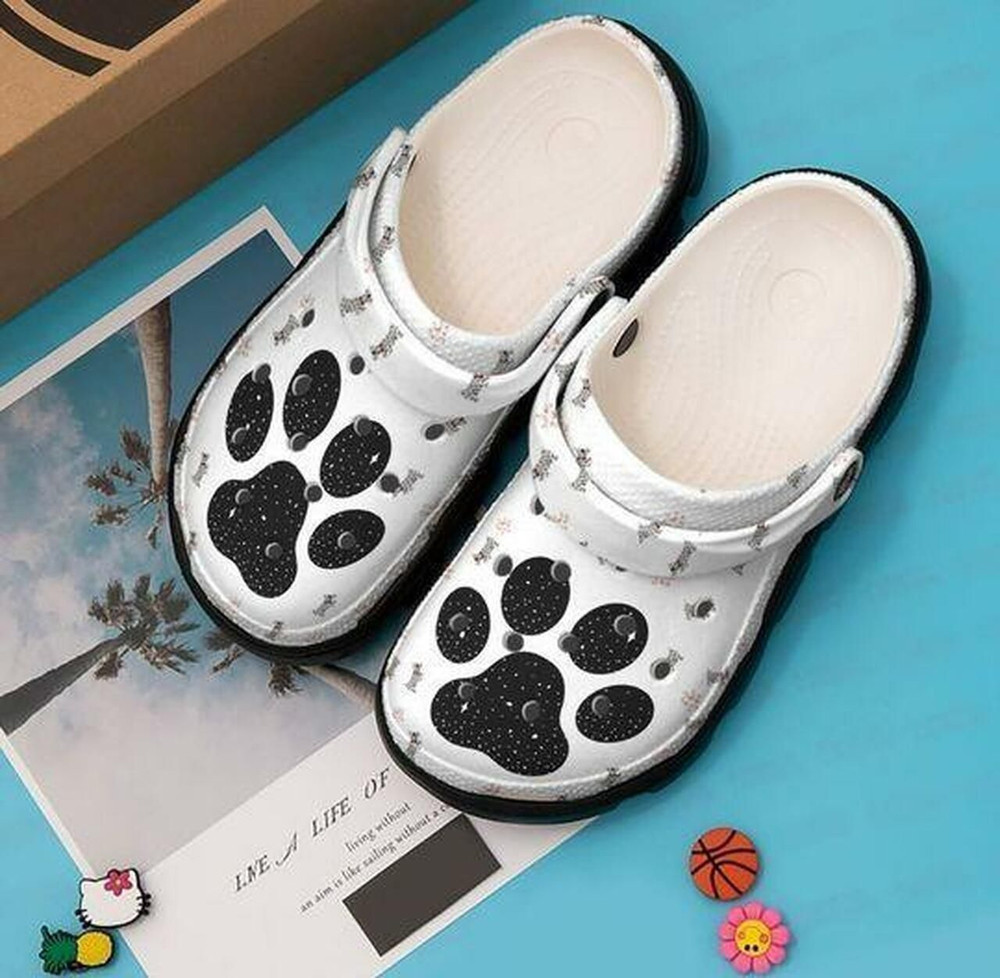 Merchidea Dogs Paw Prints Bling Bling Personalized 202 Gift For Lover Rubber clog Shoes Comfy Footwear