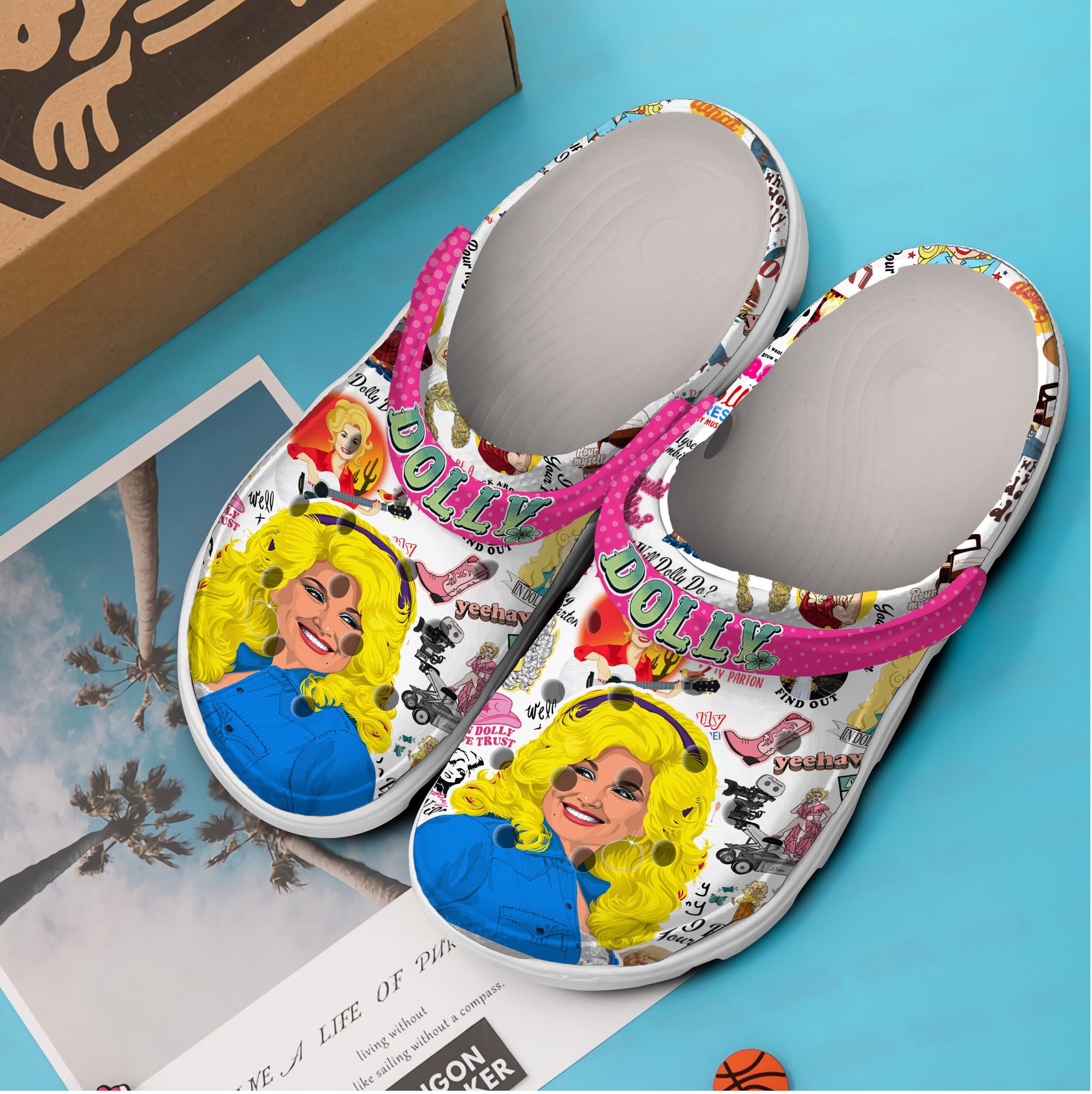 Merchidea Dolly Parton Music Crocs Crocband Clogs Shoes Comfortable For Men Women and Kids