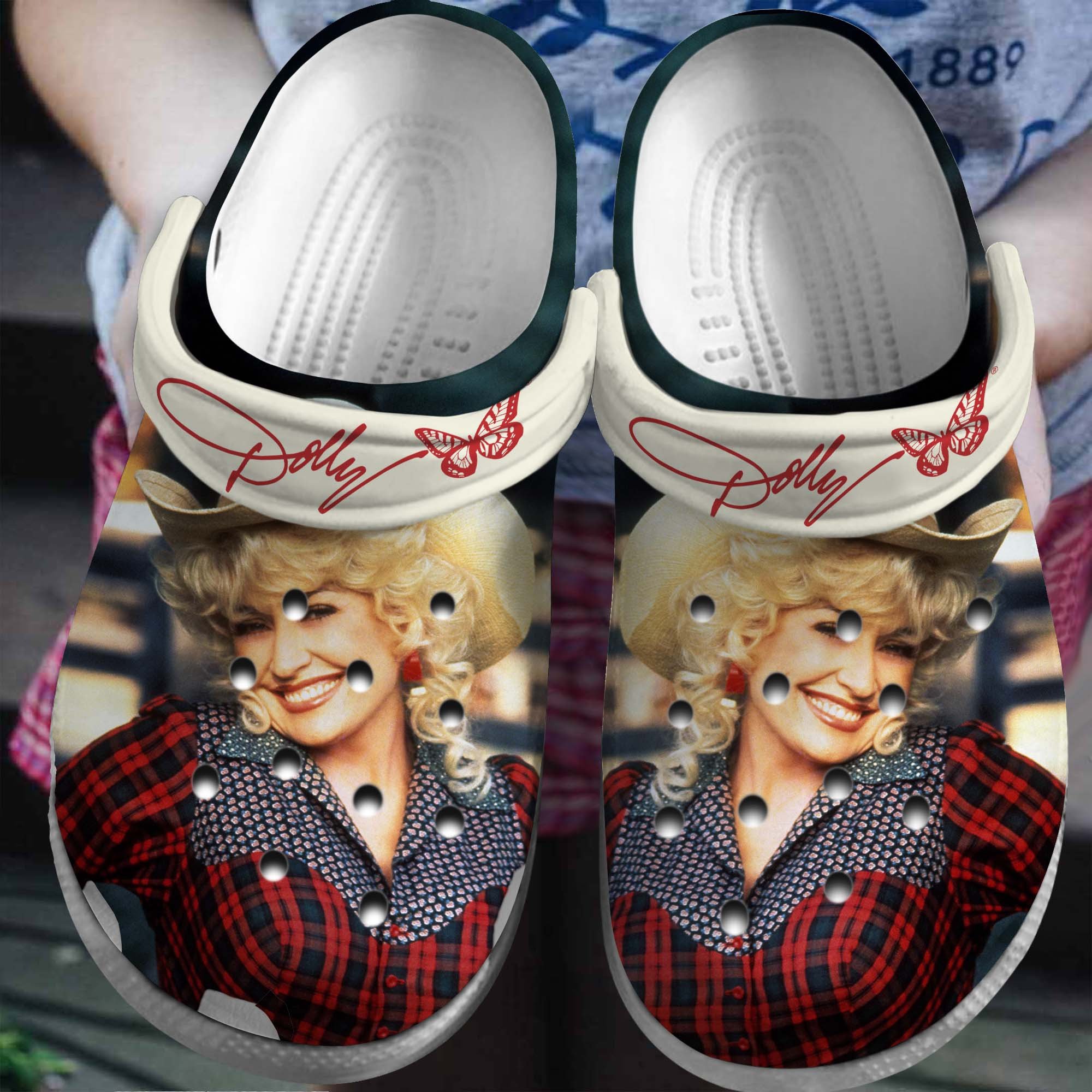 Merchidea Dolly Parton Music Crocs Crocband Clogs Shoes Comfortable For Men Women and Kids