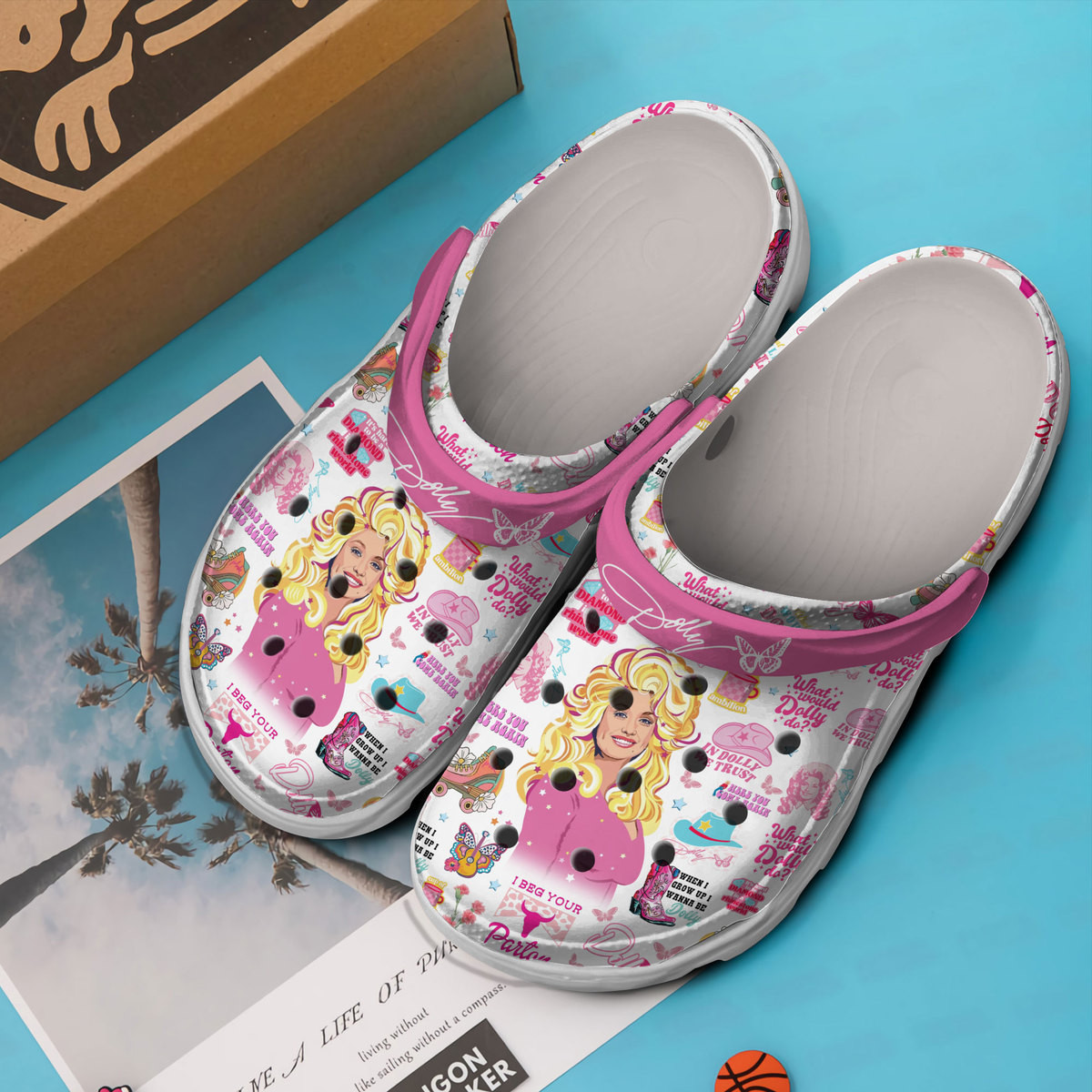 Merchidea Dolly Parton Music Crocs Crocband Clogs Shoes Comfortable For Men Women and Kids