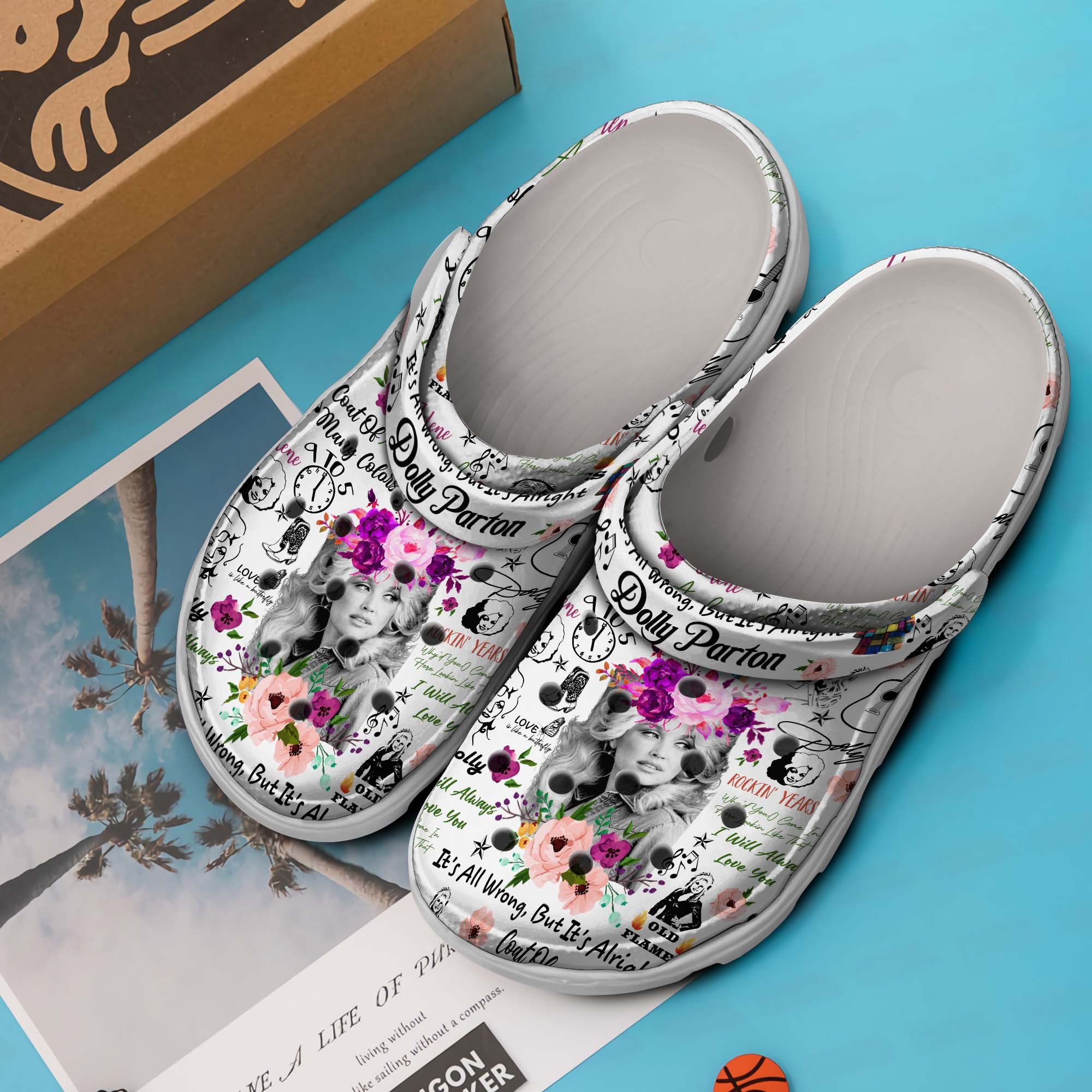 Merchidea Dolly Parton Music Crocs Crocband Clogs Shoes Comfortable For Men Women and Kids