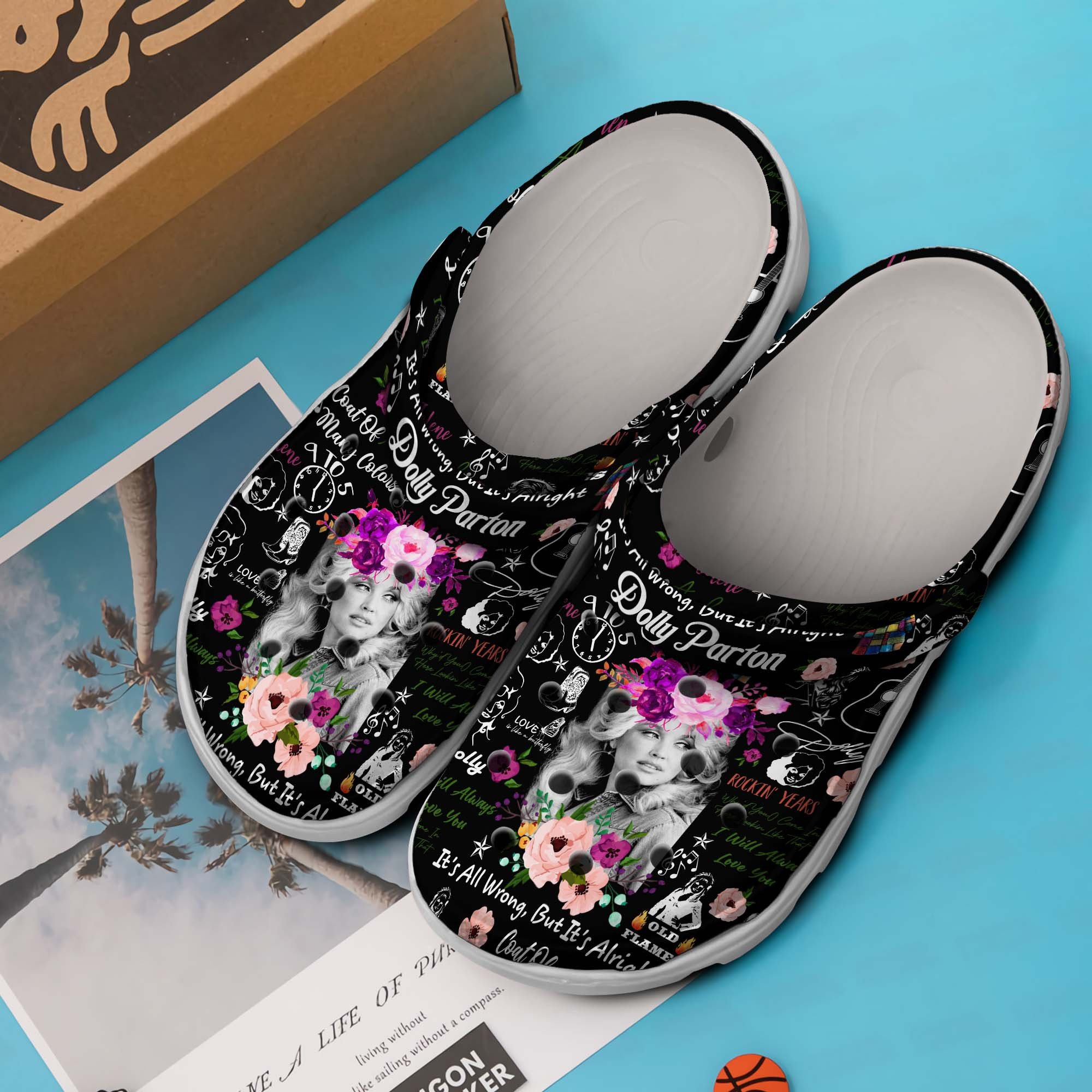 Merchidea Dolly Parton Music Crocs Crocband Clogs Shoes Comfortable For Men Women and Kids