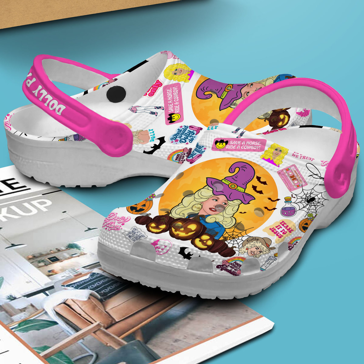 Merchidea Dolly Parton Music Crocs Crocband Clogs Shoes Comfortable For Men Women and Kids