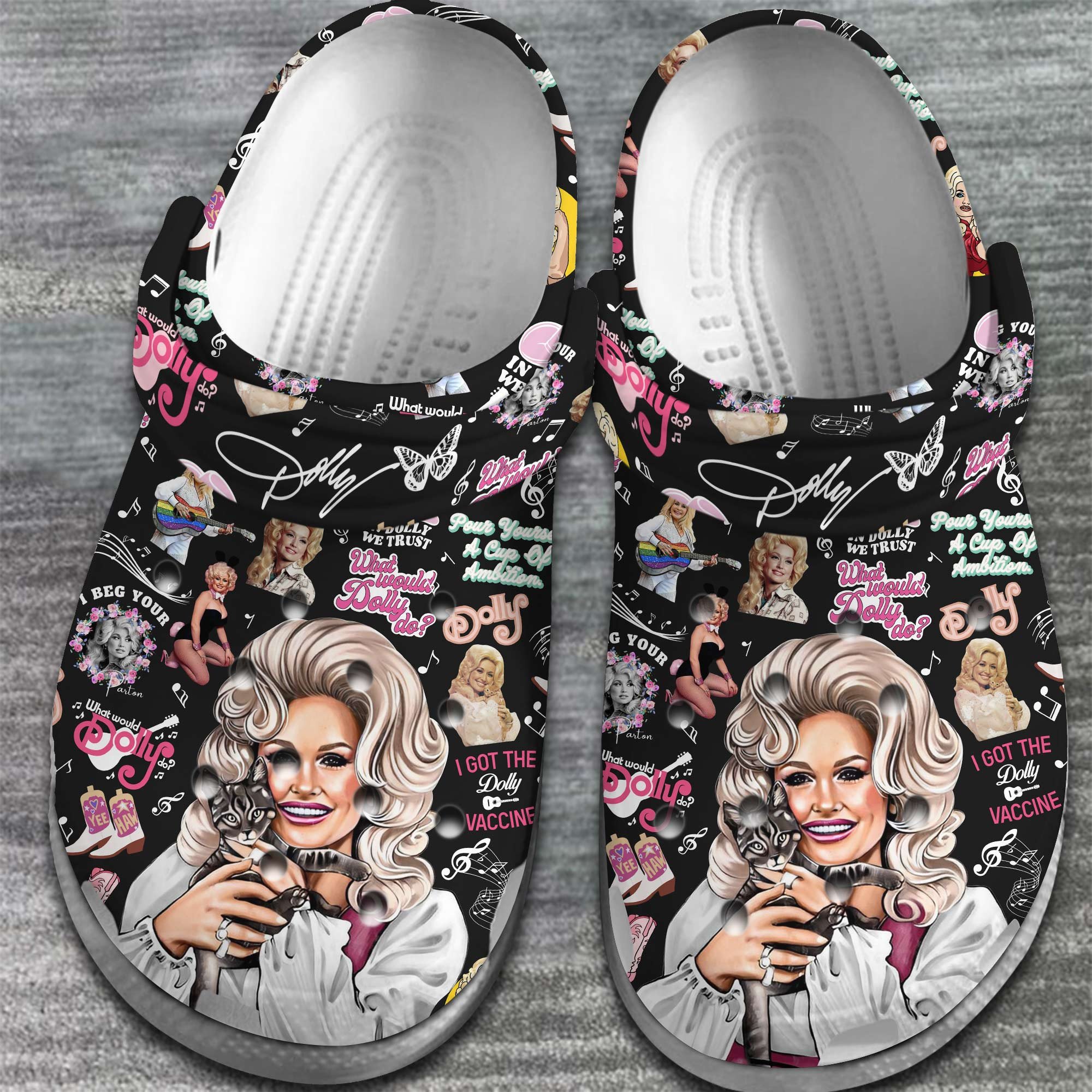 Merchidea Dolly Parton Music Crocs Crocband Clogs Shoes Comfortable For Men Women and Kids