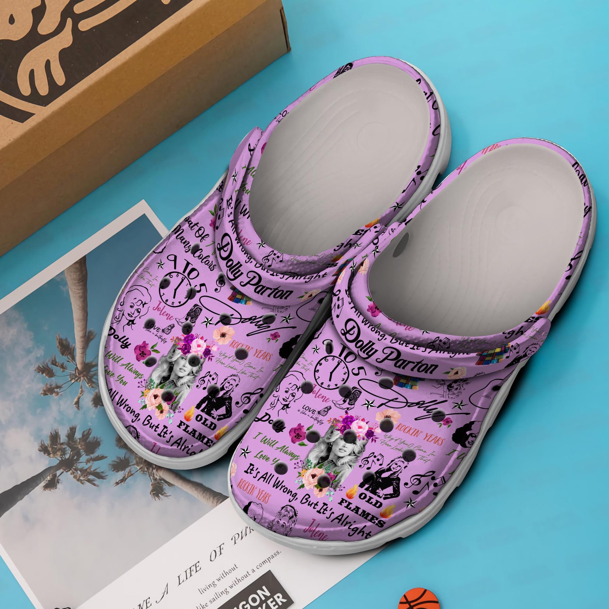 Merchidea Dolly Parton Music Crocs Crocband Clogs Shoes Comfortable For Men Women and Kids