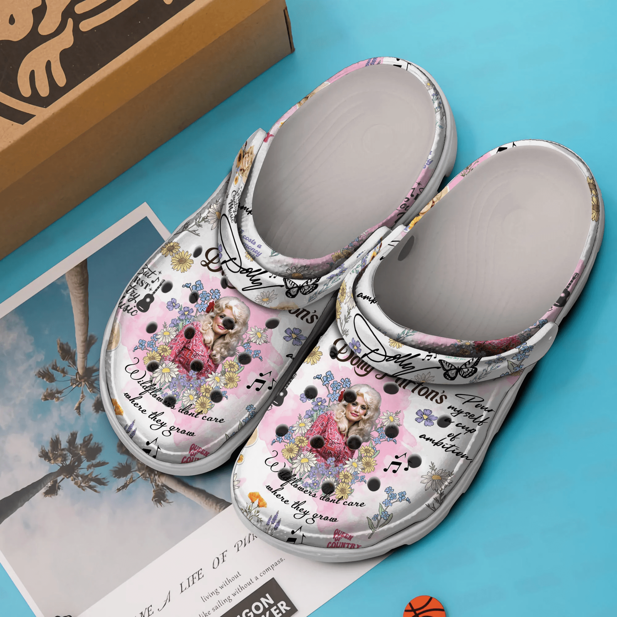 Merchidea Dolly Parton Music Crocs Crocband Clogs Shoes Comfortable For Men Women and Kids