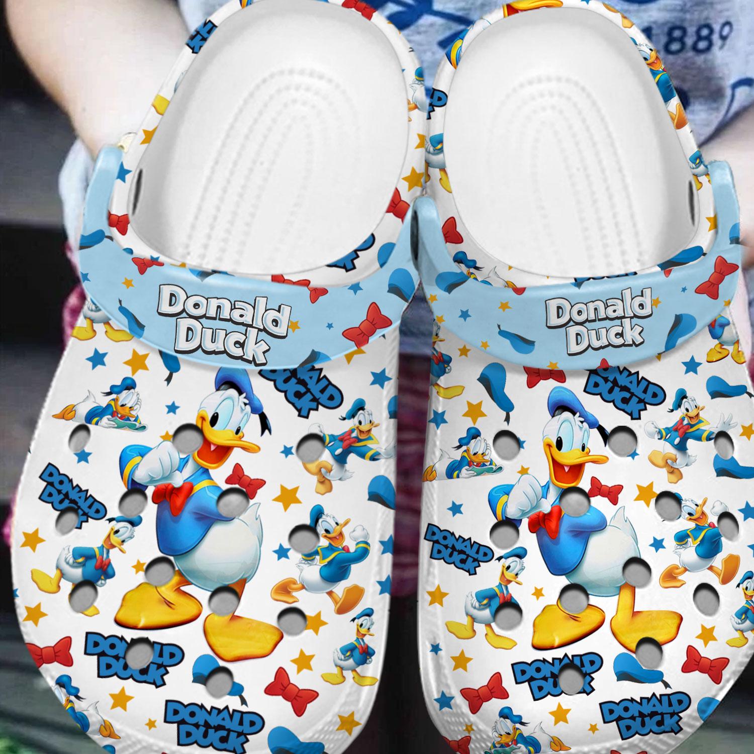 Merchidea Donald Duck Cartoon Crocs Crocband Clogs Shoes Comfortable For Men Women and Kids