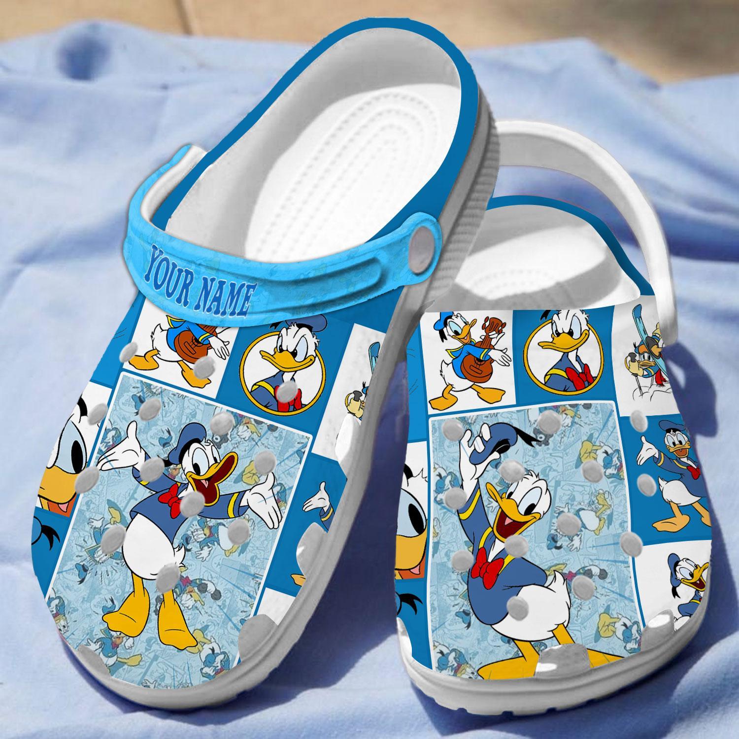 Merchidea Donald Duck Cartoon Crocs Crocband Clogs Shoes Comfortable For Men Women and Kids