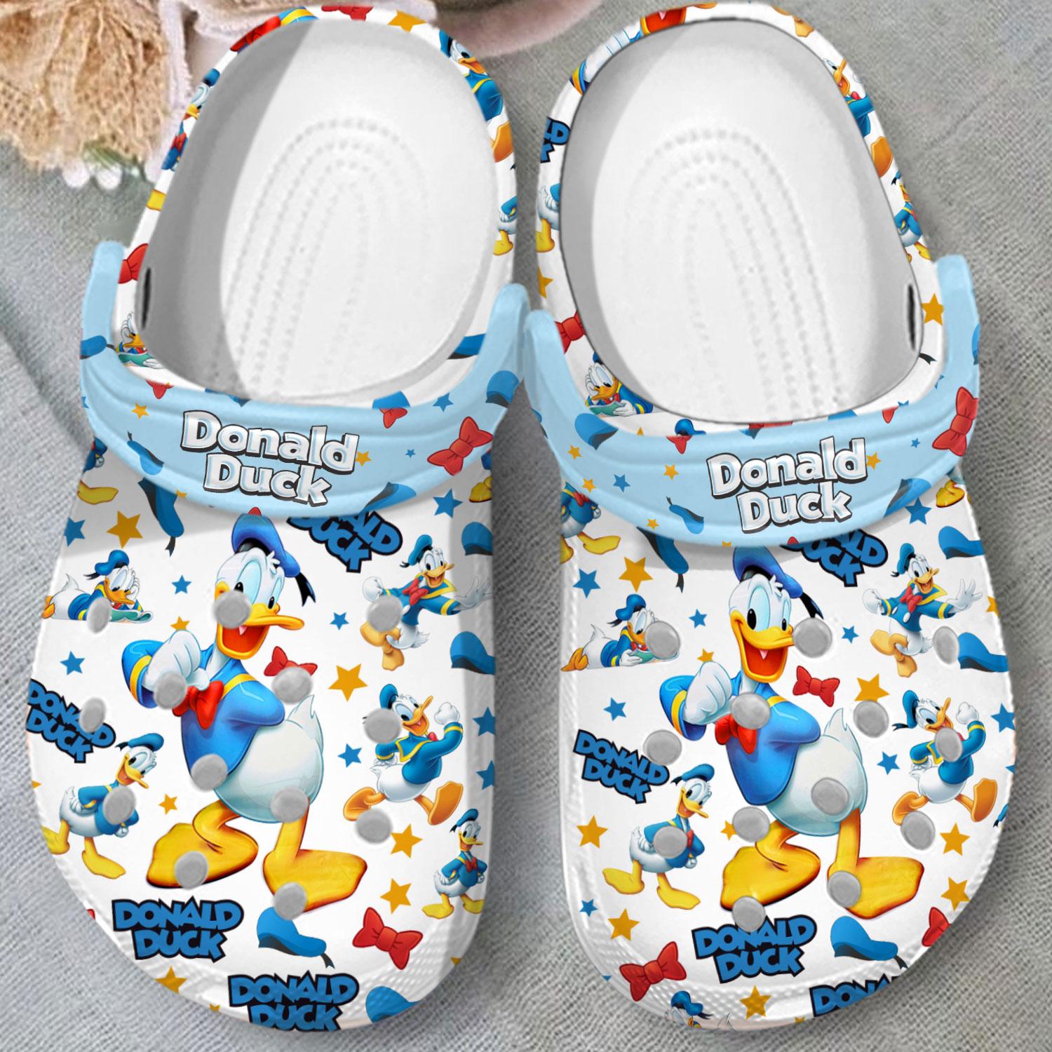 Merchidea Donald Duck Cartoon Crocs Crocband Clogs Shoes Comfortable For Men Women and Kids