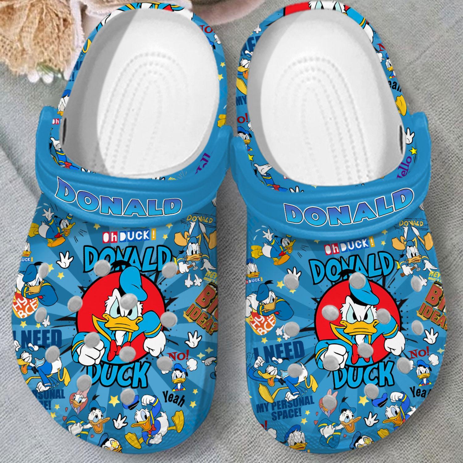 Merchidea Donald Duck Cartoon Crocs Crocband Clogs Shoes Comfortable For Men Women and Kids