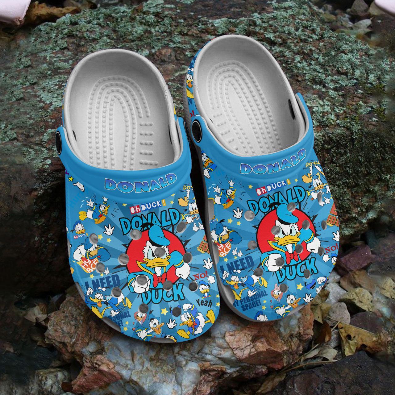 Merchidea Donald Duck Cartoon Crocs Crocband Clogs Shoes Comfortable For Men Women and Kids