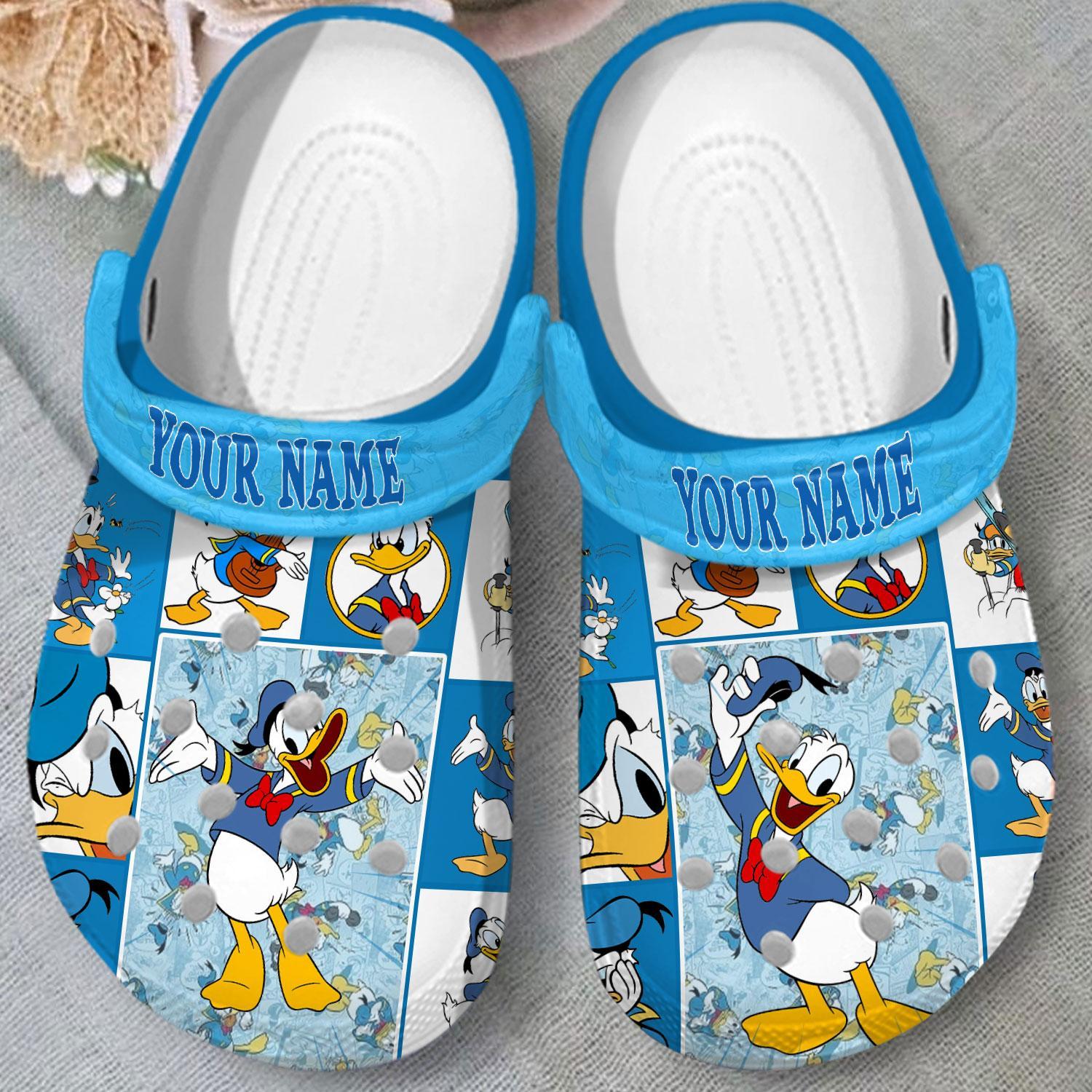 Merchidea Donald Duck Cartoon Crocs Crocband Clogs Shoes Comfortable For Men Women and Kids