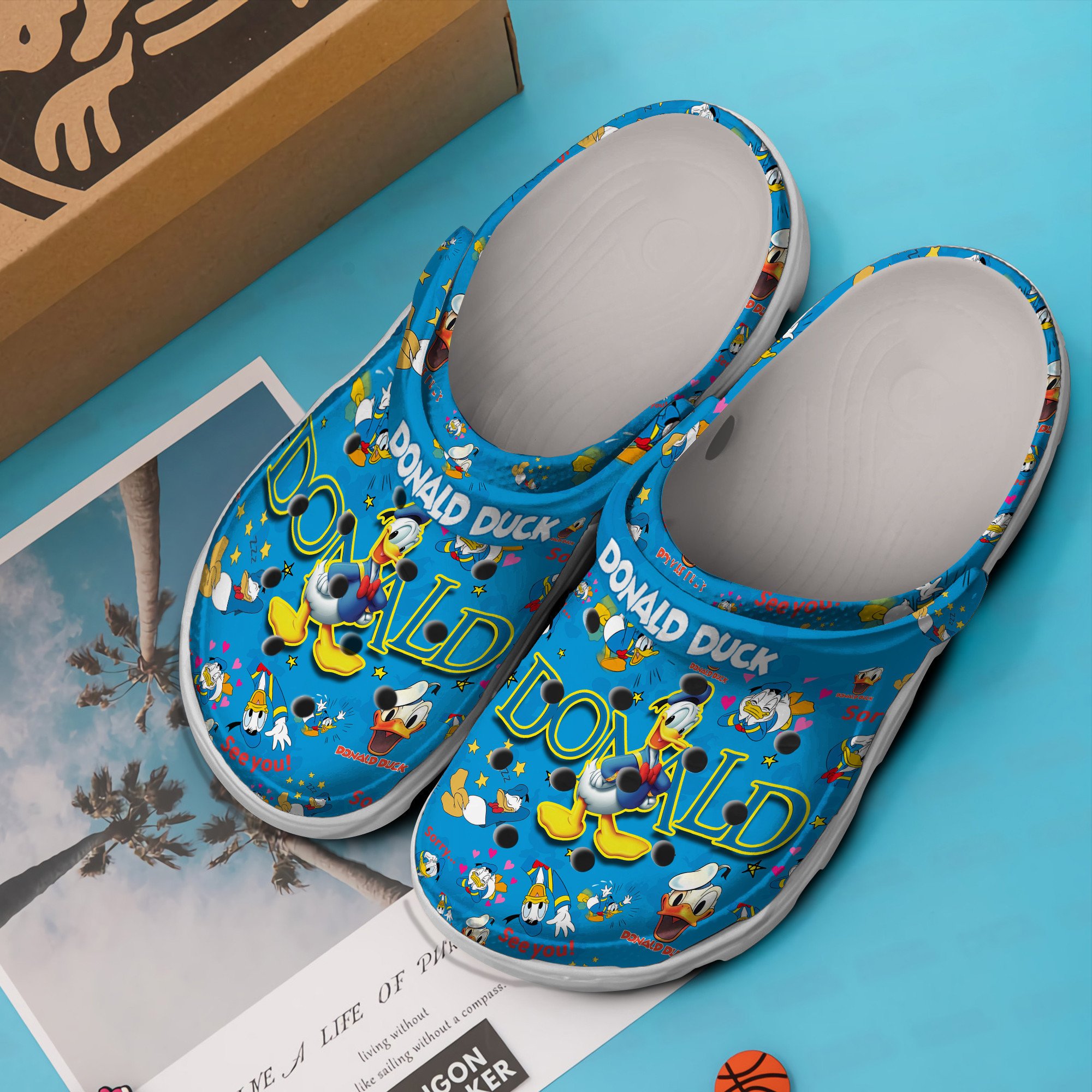 Merchidea Donald Duck Disney Cartoon Crocs Crocband Clogs Shoes Comfortable For Men Women and Kids