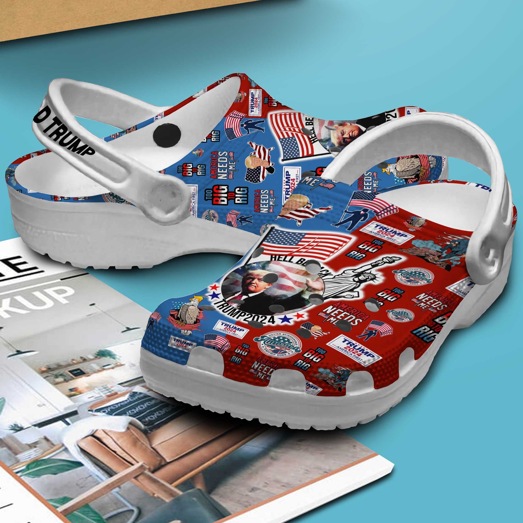 Merchidea Donald Trump America First Crocs Crocband Clogs Shoes Comfortable For Men Women and Kids