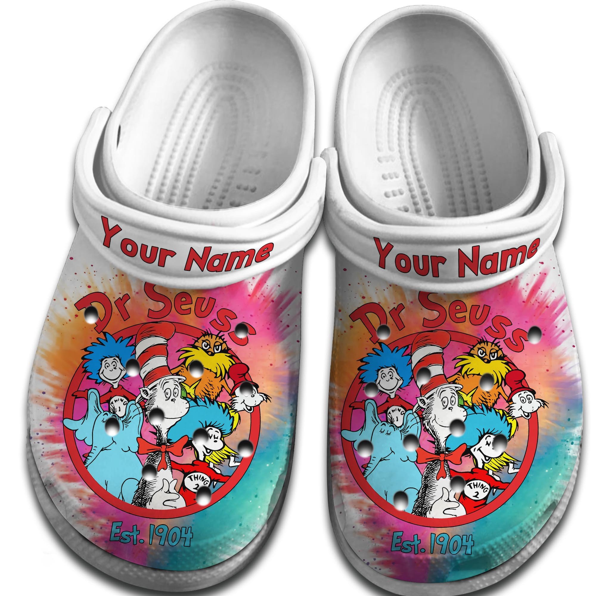 Merchidea Dr Seuss Cartoon Crocs Crocband Clogs Shoes Comfortable For Men Women and Kids