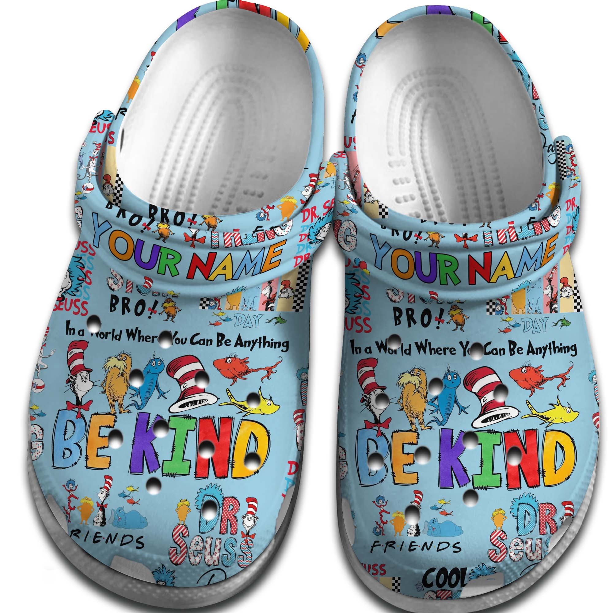 Merchidea Dr Seuss Cartoon Crocs Crocband Clogs Shoes Comfortable For Men Women and Kids