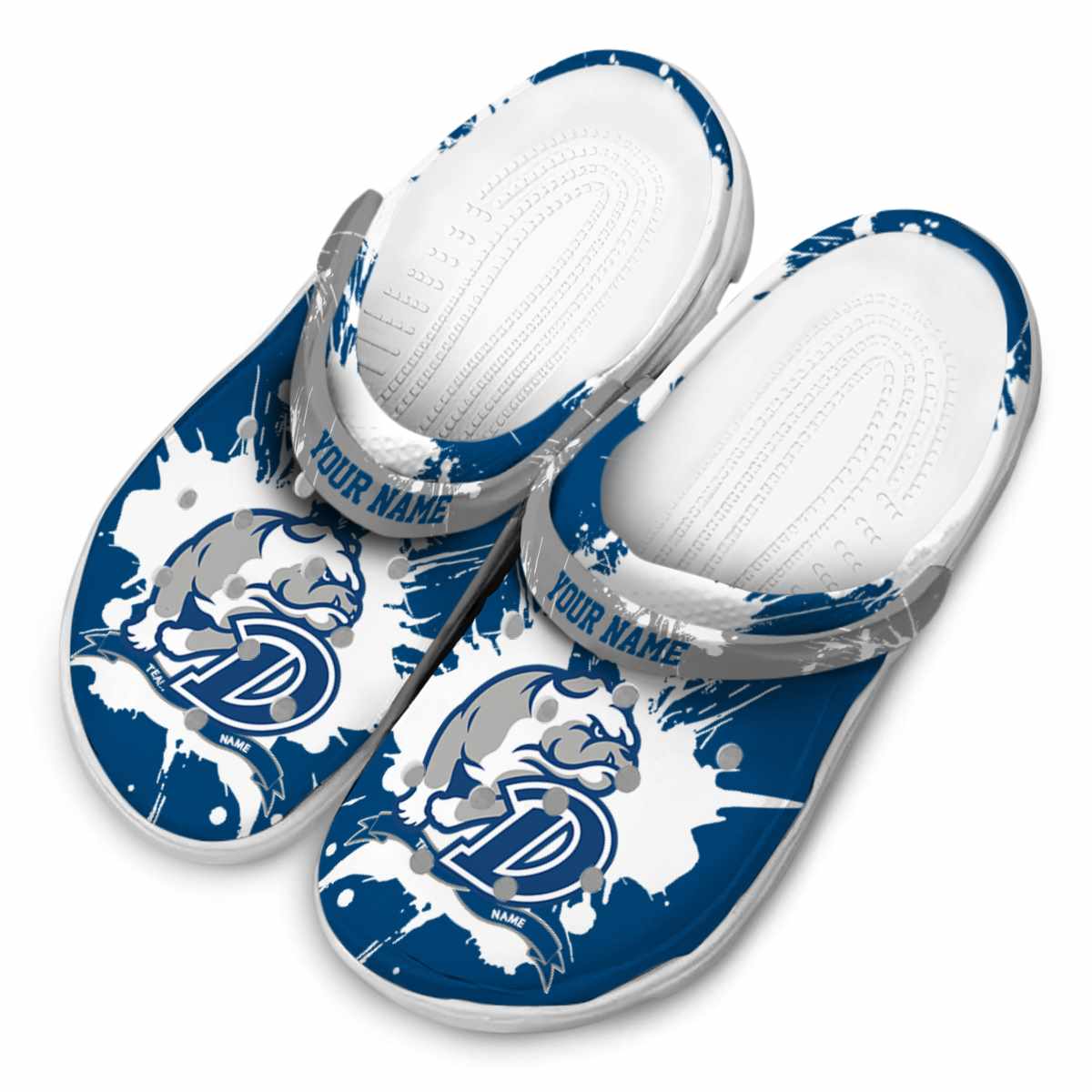 Merchidea Drake Bulldogs NCAA Sport Crocs Crocband Clogs Shoes Comfortable For Men Women and Kids