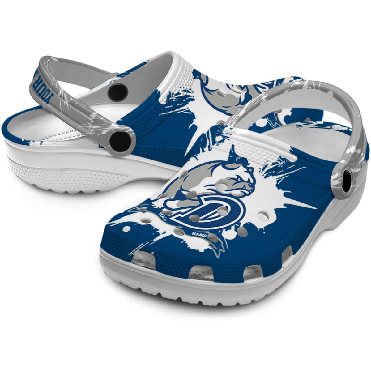 Merchidea Drake Bulldogs NCAA Sport Crocs Crocband Clogs Shoes Comfortable For Men Women and Kids