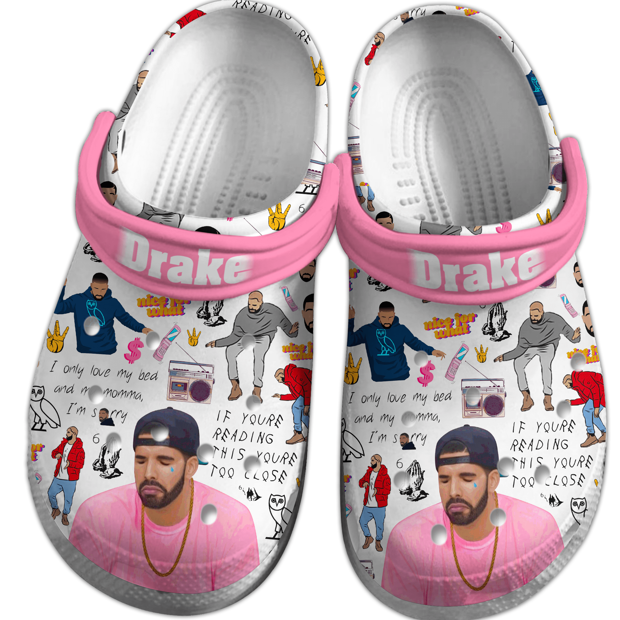 Merchidea Drake Music Crocs Crocband Clogs Shoes Comfortable For Men Women and Kids