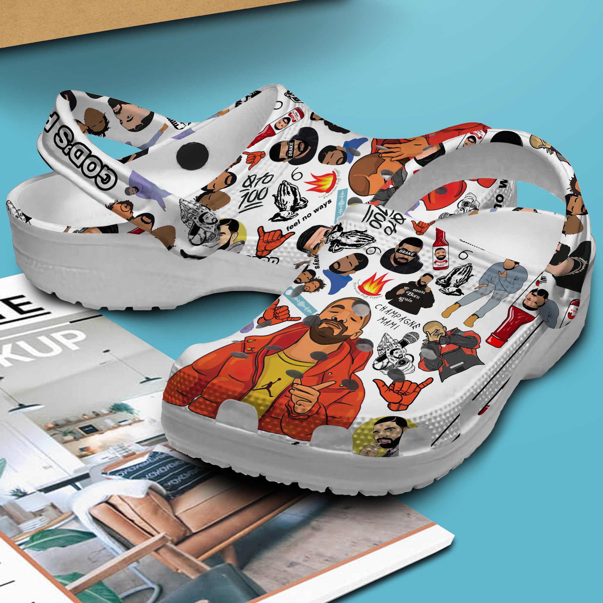 Merchidea Drake Music Crocs Crocband Clogs Shoes Comfortable For Men Women and Kids