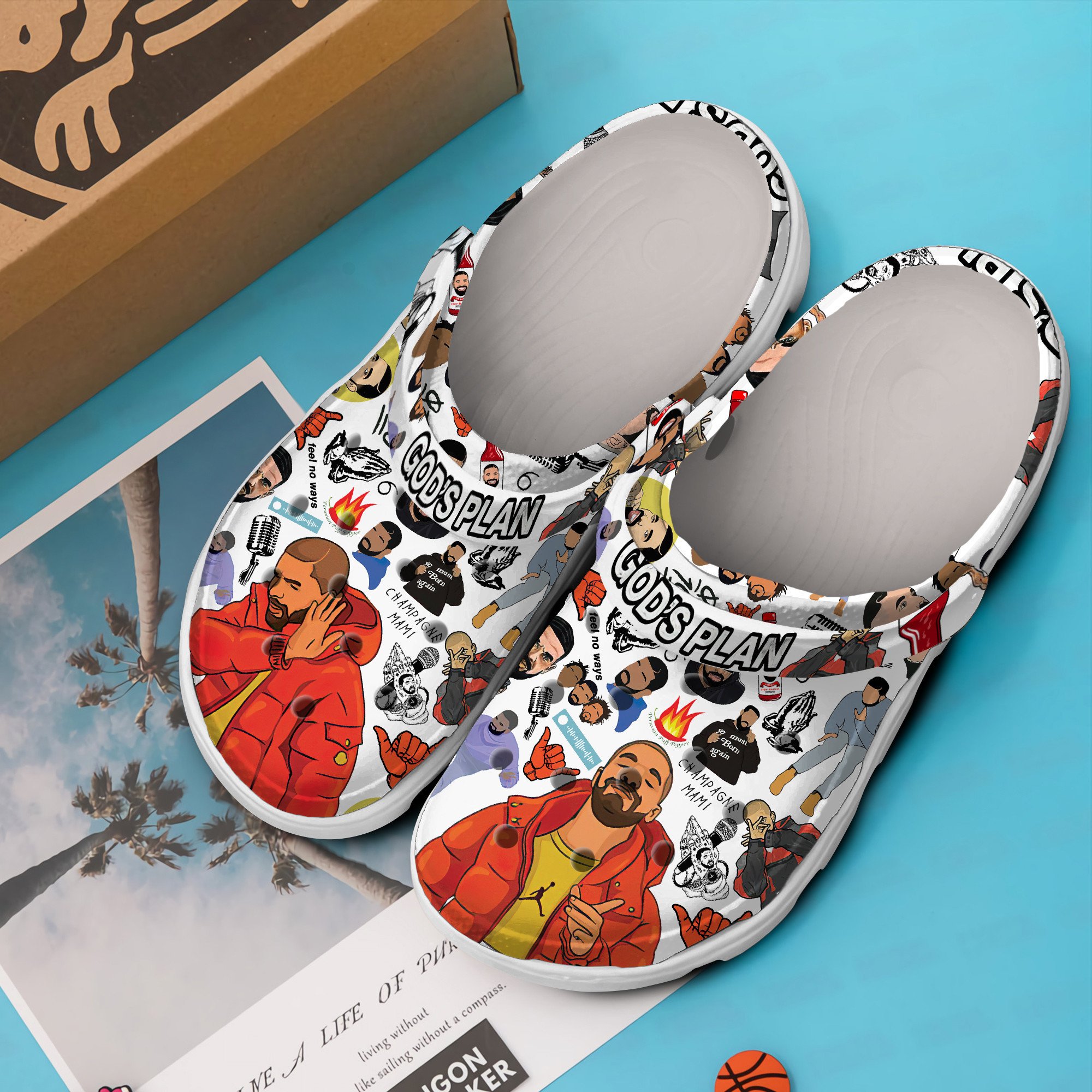 Merchidea Drake Music Crocs Crocband Clogs Shoes Comfortable For Men Women and Kids