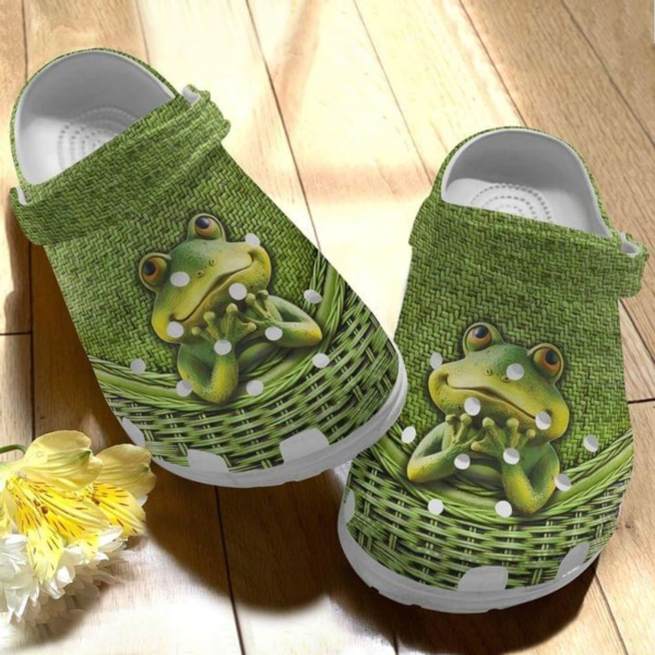Merchidea Dreamy Frog Green Crocs Crocband Clogs Shoes Comfortable For Men Women and Kids