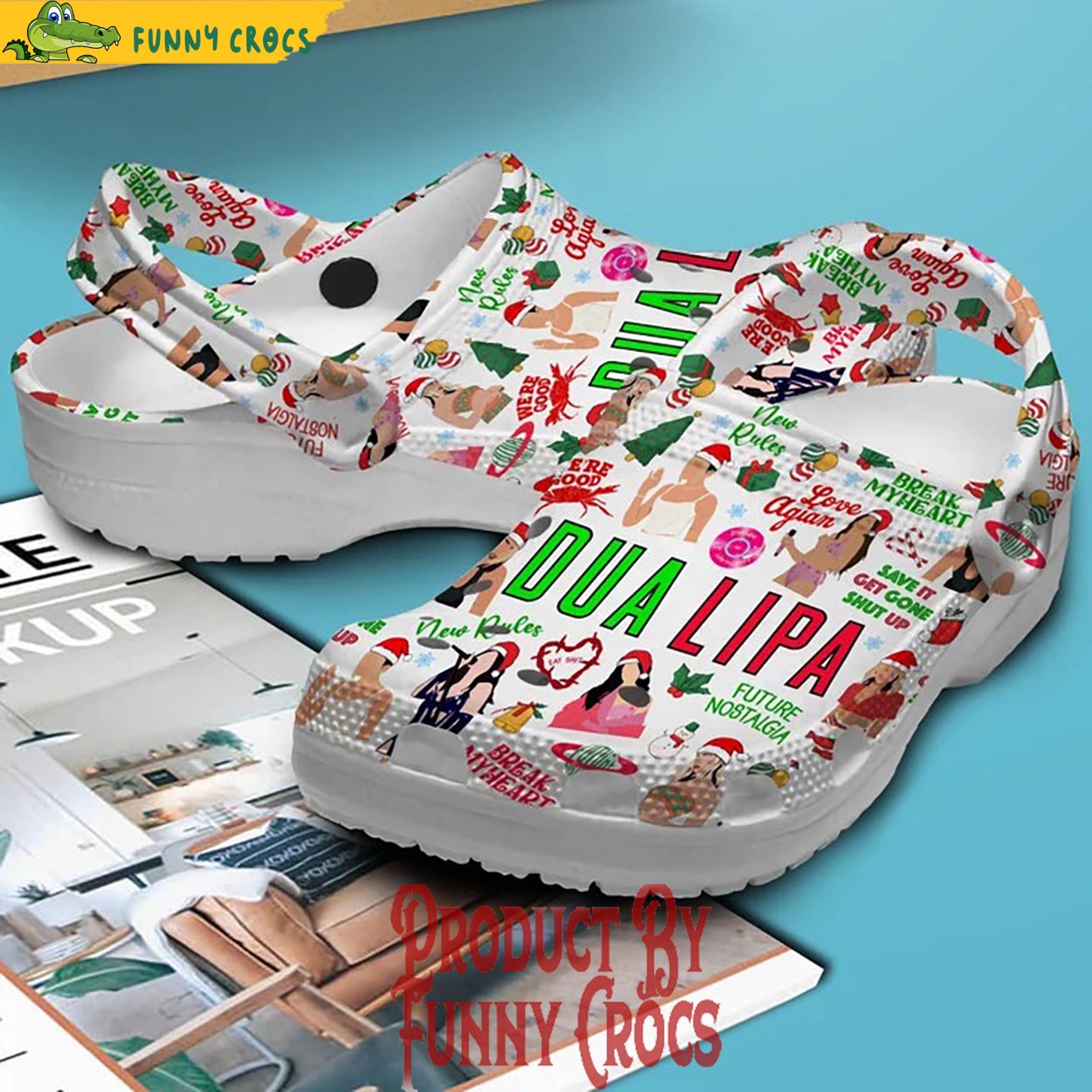 Merchidea Dua Lipa Music Christmas Crocs Crocband Clogs Shoes Comfortable For Men Women and Kids