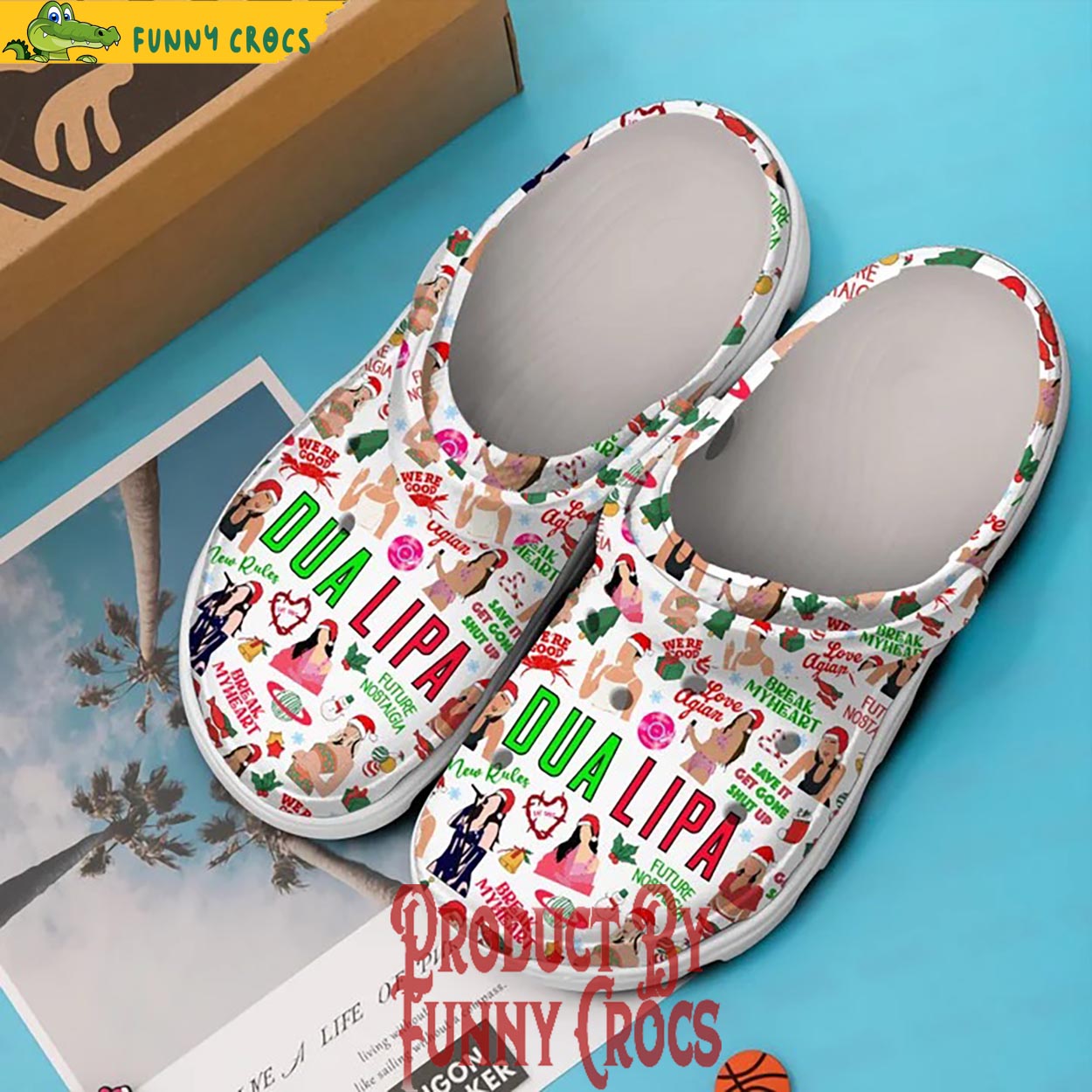 Merchidea Dua Lipa Music Christmas Crocs Crocband Clogs Shoes Comfortable For Men Women and Kids