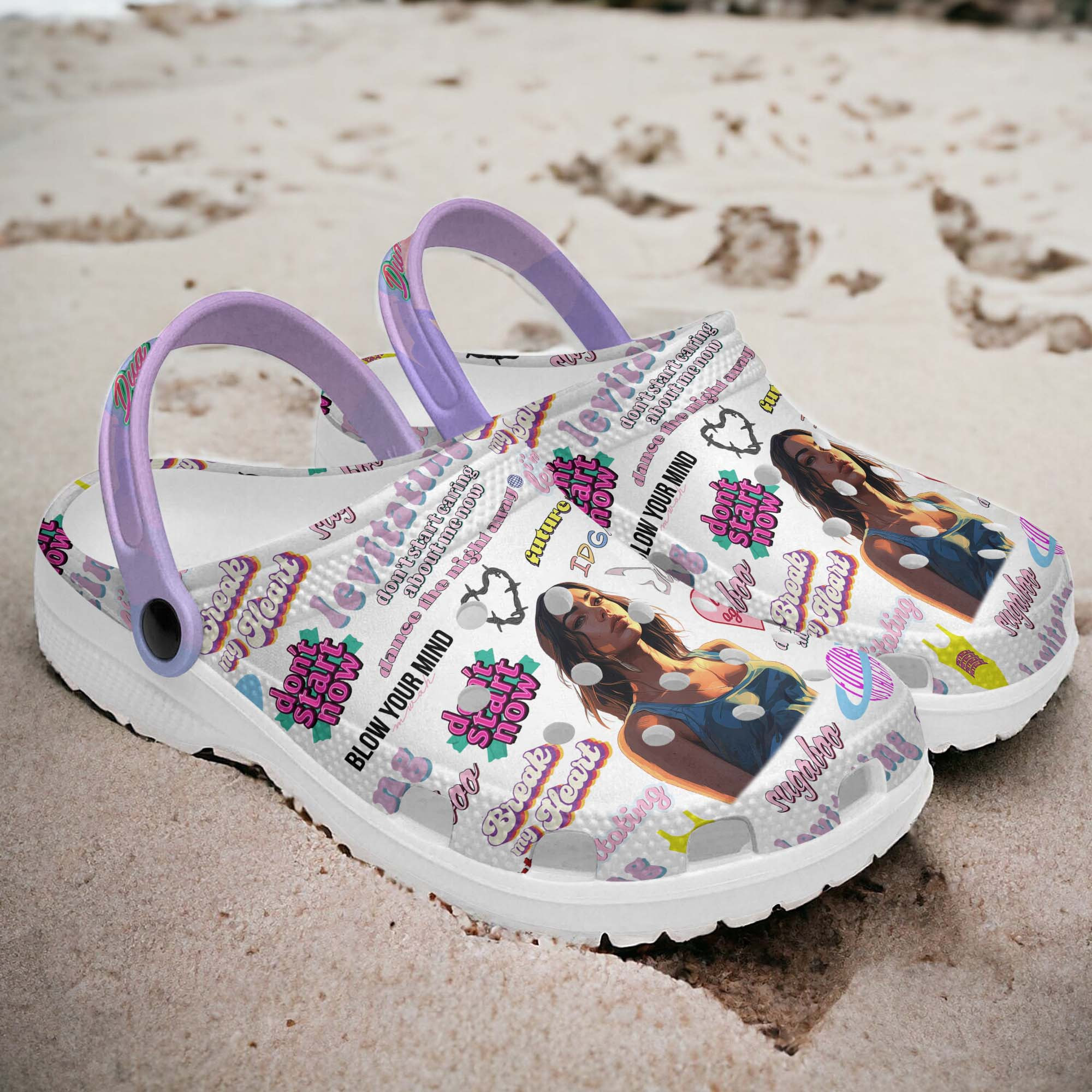 Merchidea Dua Lipa Music Crocs Crocband Clogs Shoes Comfortable For Men Women and Kids