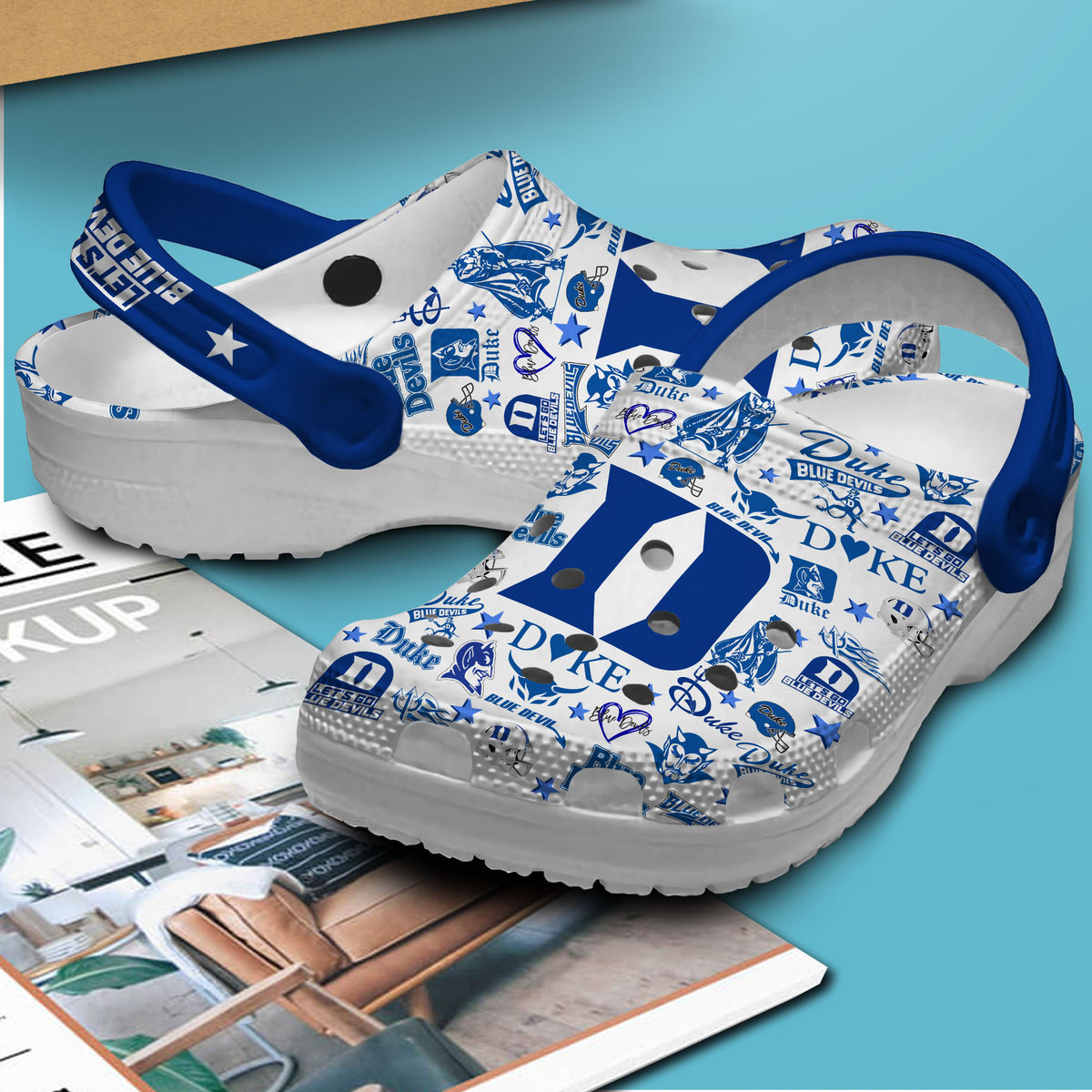 Merchidea Duke Blue Devils NCAA Sport Crocs Crocband Clogs Shoes Comfortable For Men Women and Kids