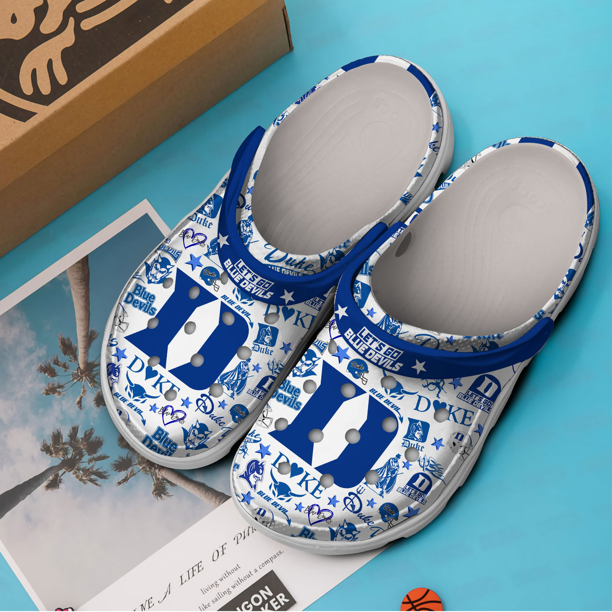 Merchidea Duke Blue Devils NCAA Sport Crocs Crocband Clogs Shoes Comfortable For Men Women and Kids