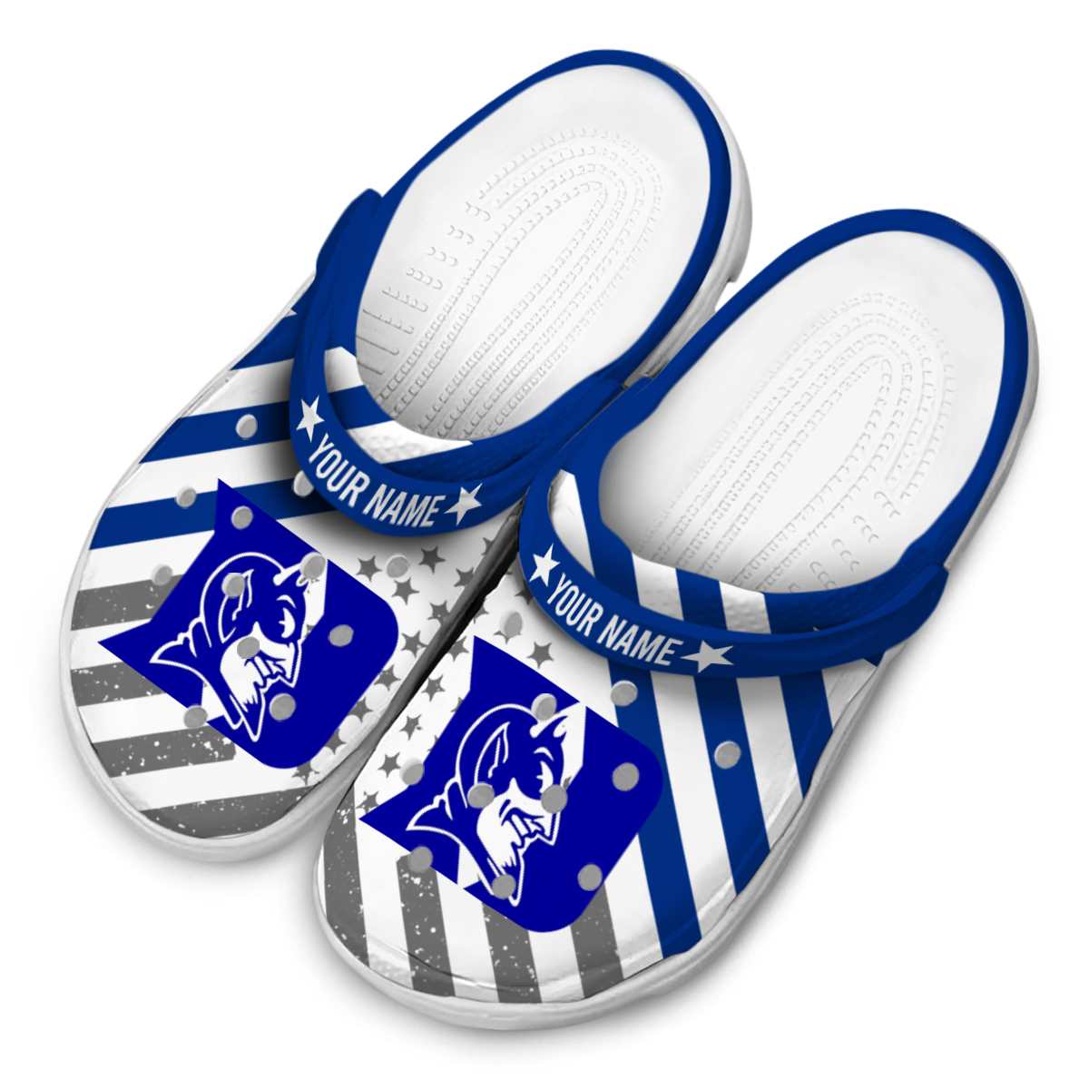 Merchidea Duke Blue Devils NCAA Sport Crocs Crocband Clogs Shoes Comfortable For Men Women and Kids
