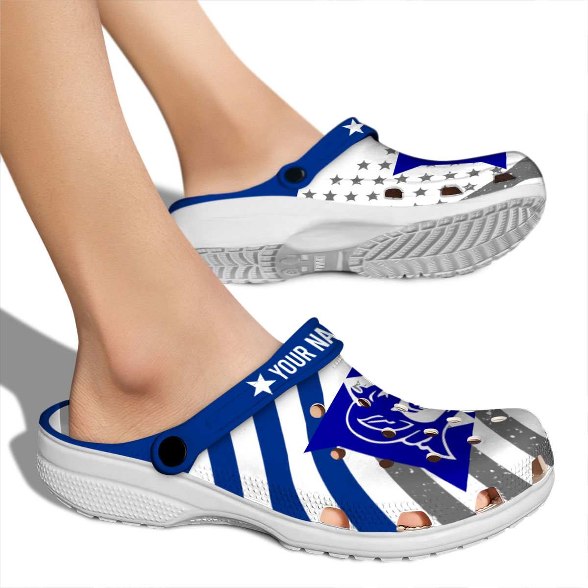 Merchidea Duke Blue Devils NCAA Sport Crocs Crocband Clogs Shoes Comfortable For Men Women and Kids