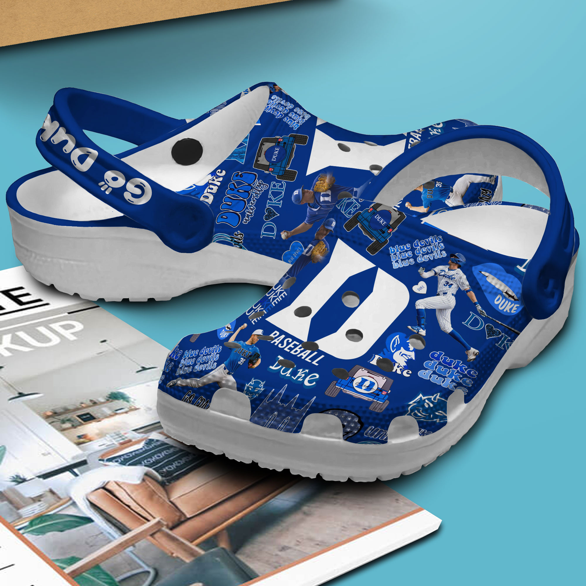 Merchidea Duke Blue Devils NCAA Sport Crocs Crocband Clogs Shoes Comfortable For Men Women and Kids