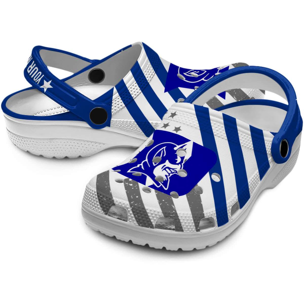 Merchidea Duke Blue Devils NCAA Sport Crocs Crocband Clogs Shoes Comfortable For Men Women and Kids