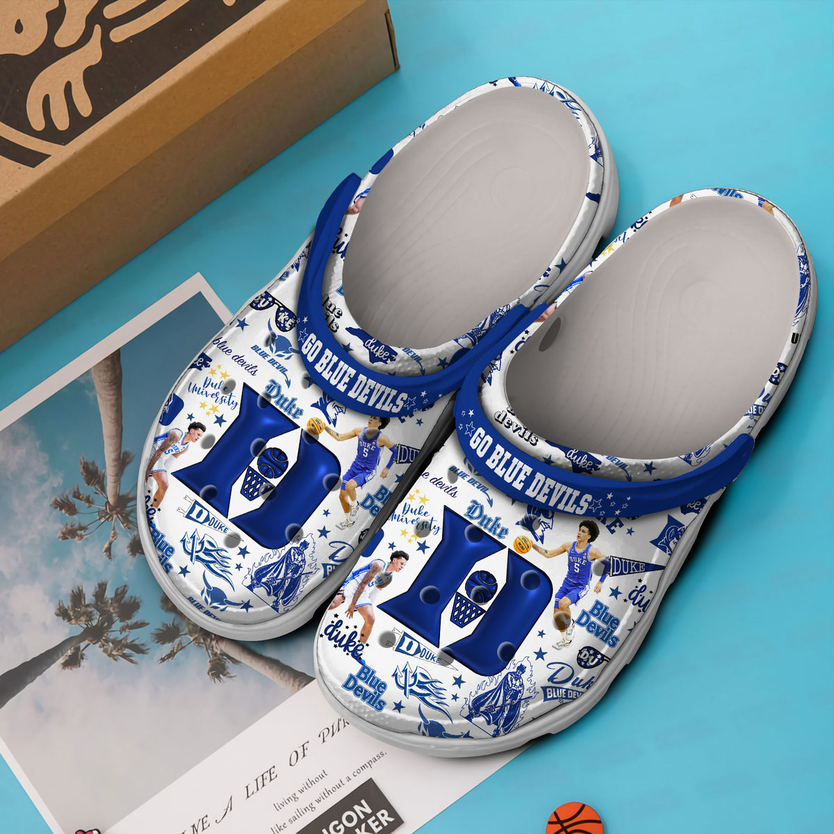 Merchidea Duke Blue Devils NCAA Sport Crocs Crocband Clogs Shoes Comfortable For Men Women and Kids