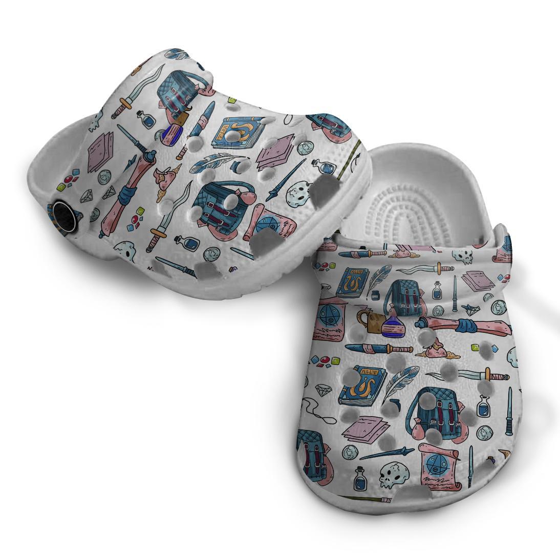 Merchidea Dungeons and Dragons Game Crocs Crocband Clogs Shoes Comfortable For Men Women and Kids