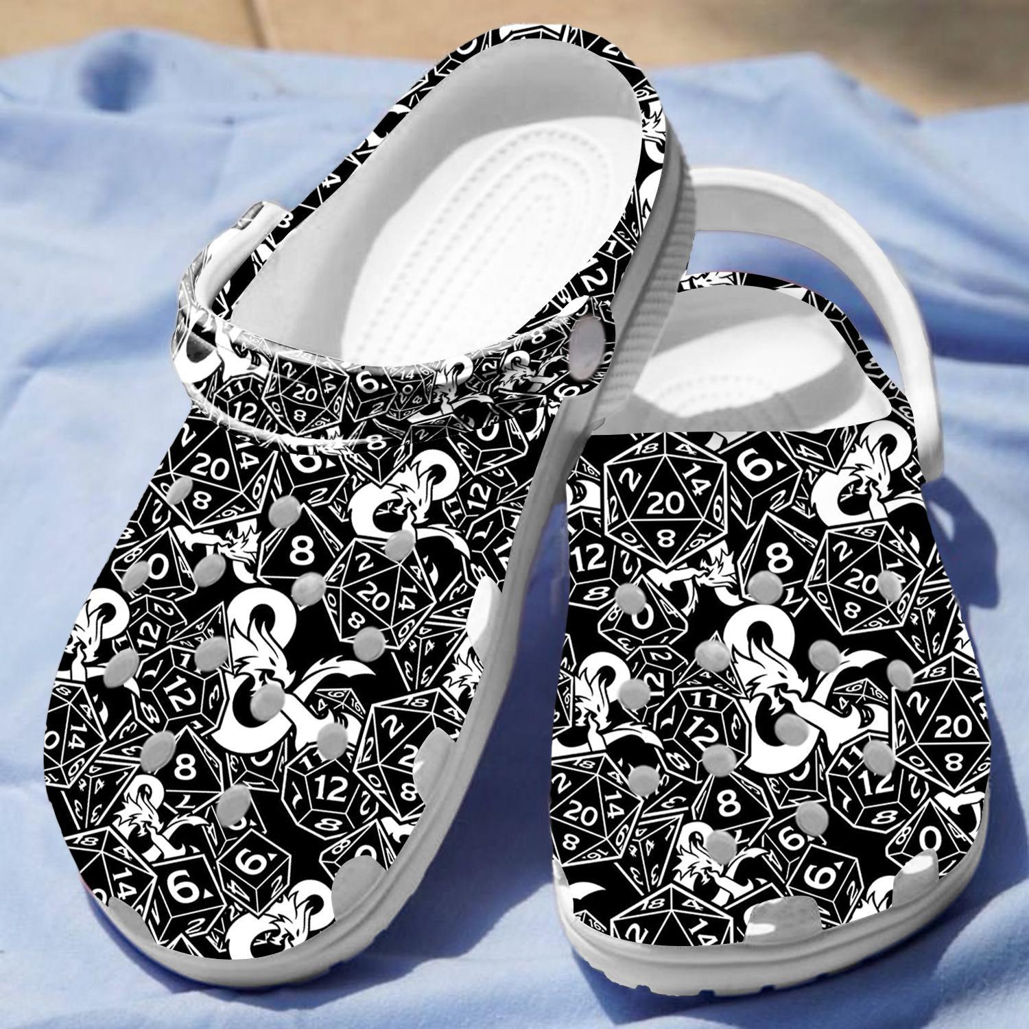 Merchidea Dungeons and Dragons Game Crocs Crocband Clogs Shoes Comfortable For Men Women and Kids