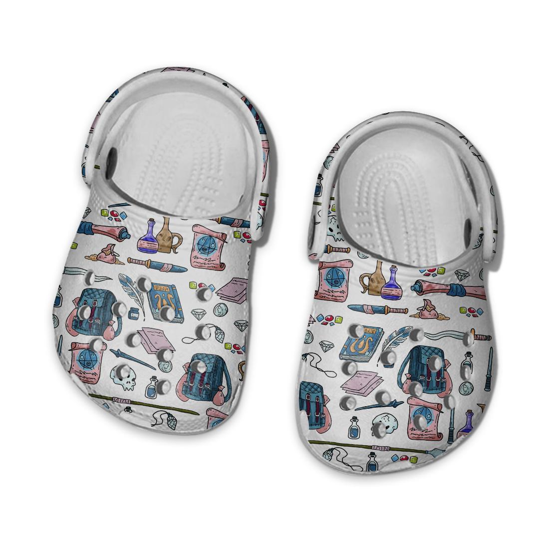 Merchidea Dungeons and Dragons Game Crocs Crocband Clogs Shoes Comfortable For Men Women and Kids