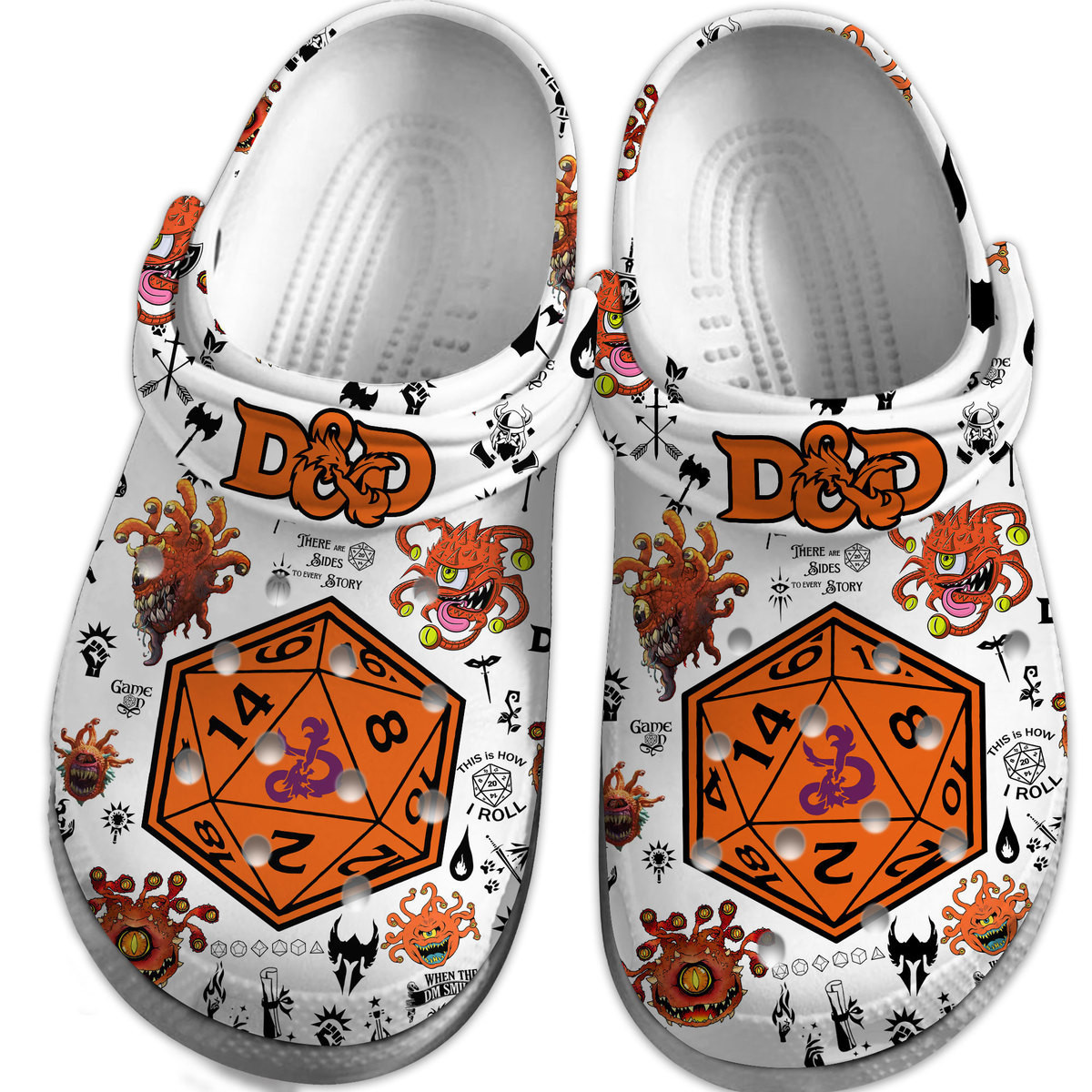 Merchidea Dungeons And Dragons Game Crocs Crocband Clogs Shoes Comfortable For Men Women and Kids