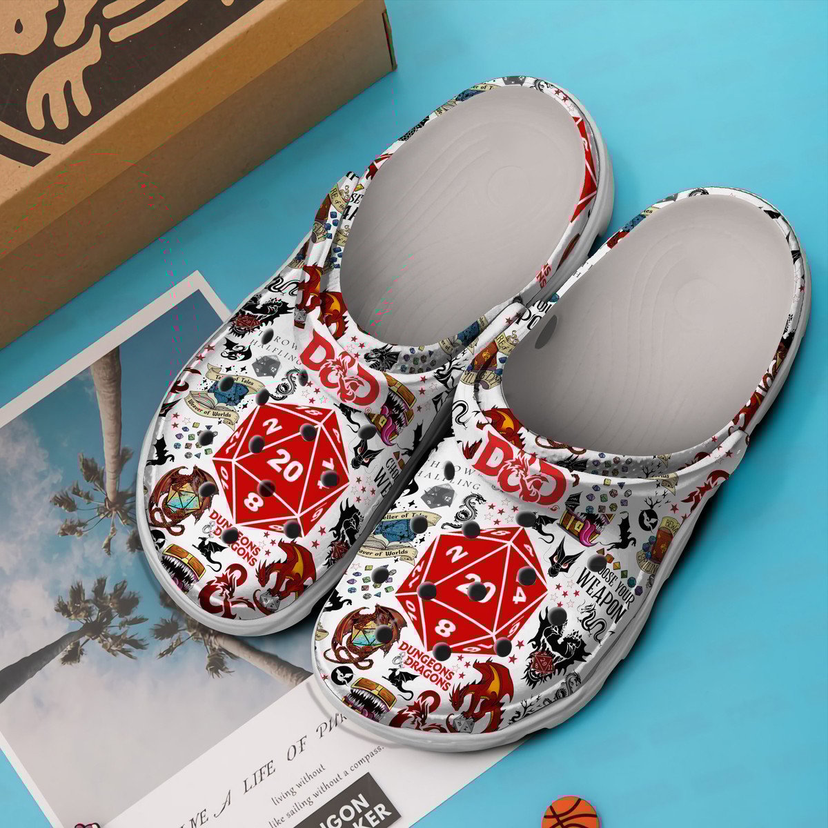 Merchidea Dungeons And Dragons Game Crocs Crocband Clogs Shoes Comfortable For Men Women and Kids