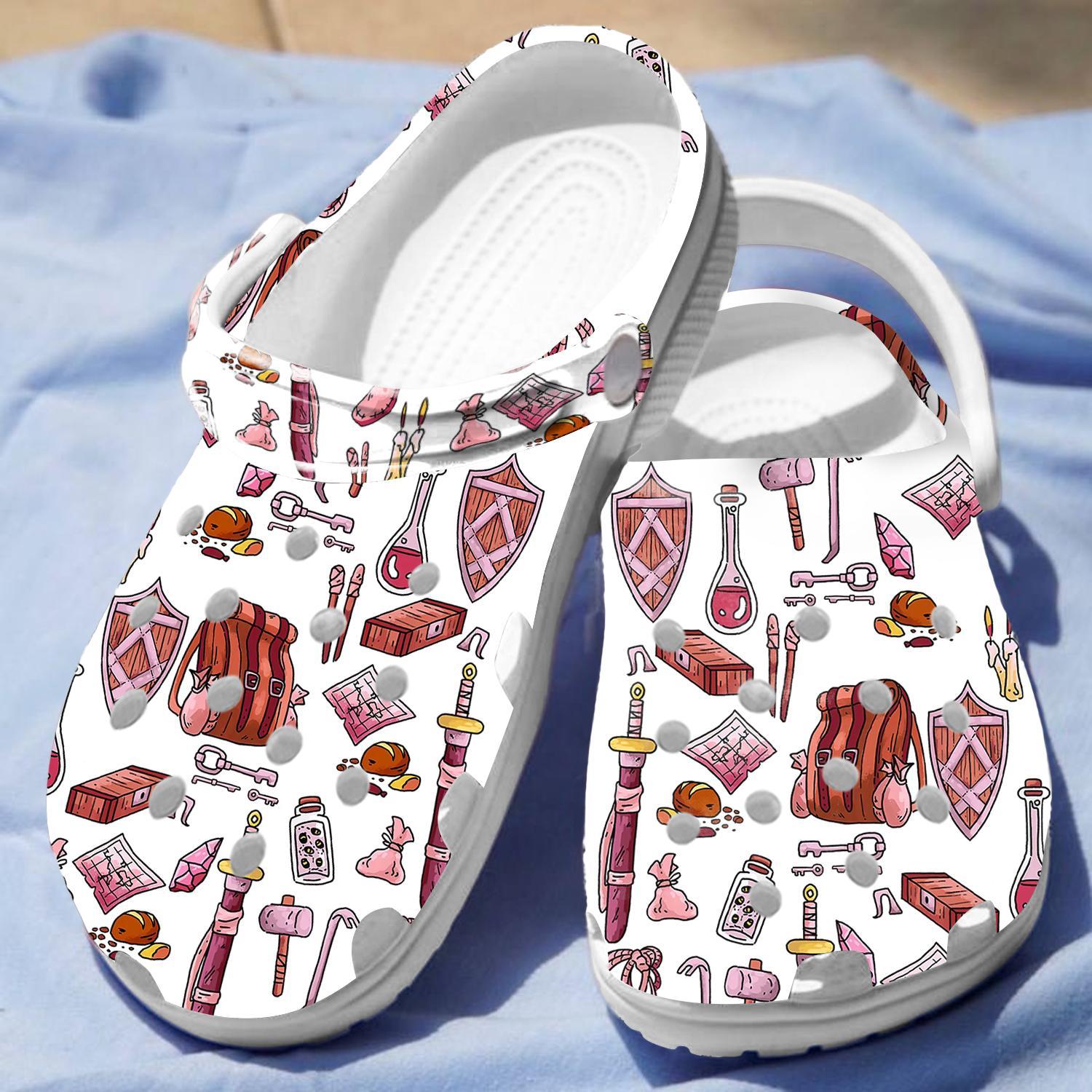 Merchidea Dungeons and Dragons Game Crocs Crocband Clogs Shoes Comfortable For Men Women and Kids