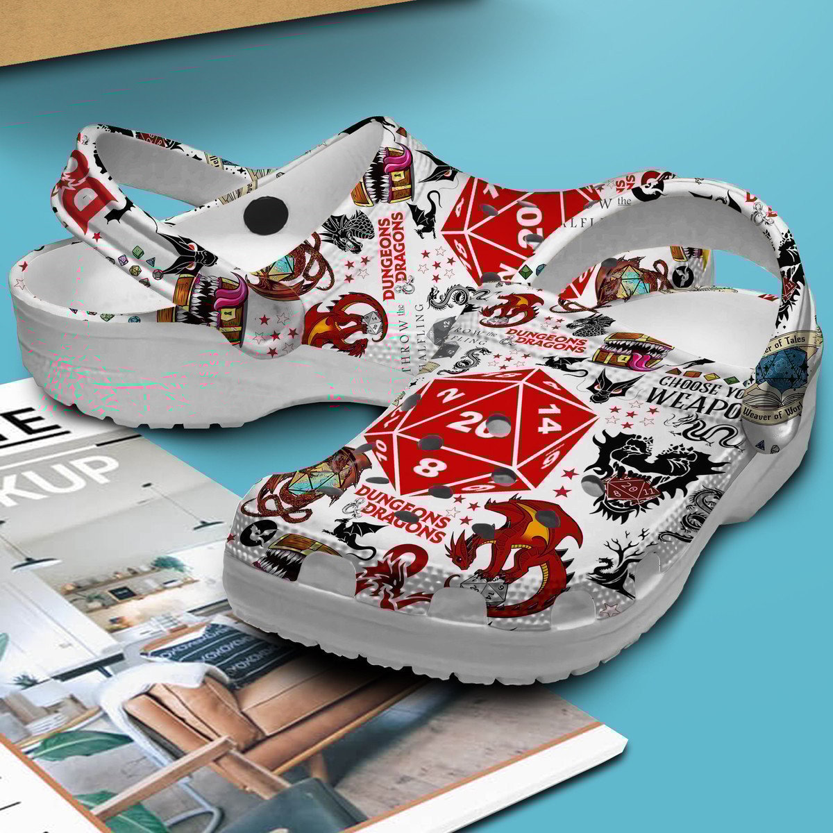 Merchidea Dungeons And Dragons Game Crocs Crocband Clogs Shoes Comfortable For Men Women and Kids