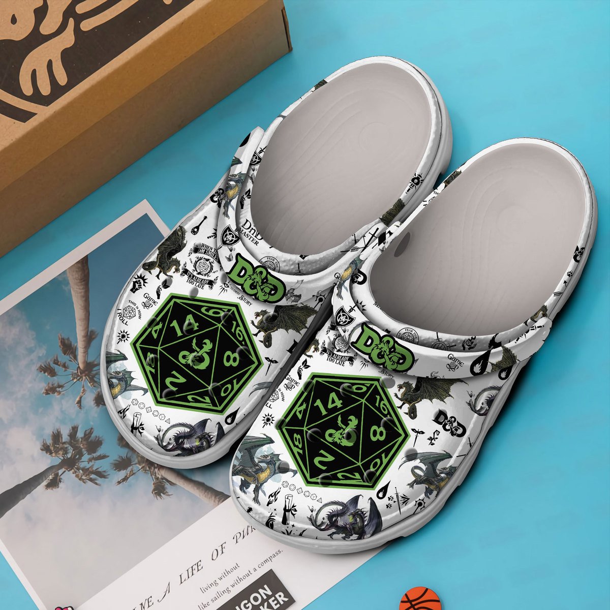 Merchidea Dungeons And Dragons Game Crocs Crocband Clogs Shoes Comfortable For Men Women and Kids