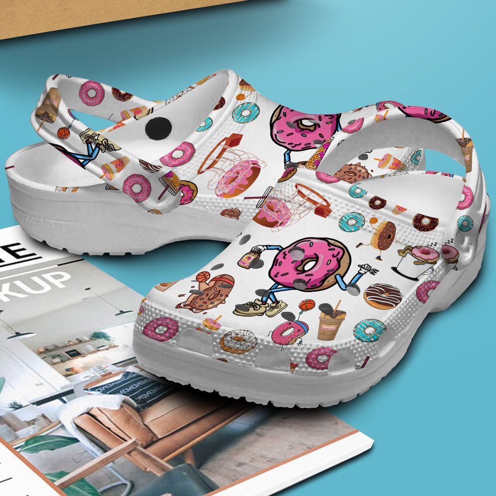 Merchidea Dunkin Donuts Crocs Crocband Clogs Shoes Comfortable For Men Women and Kids
