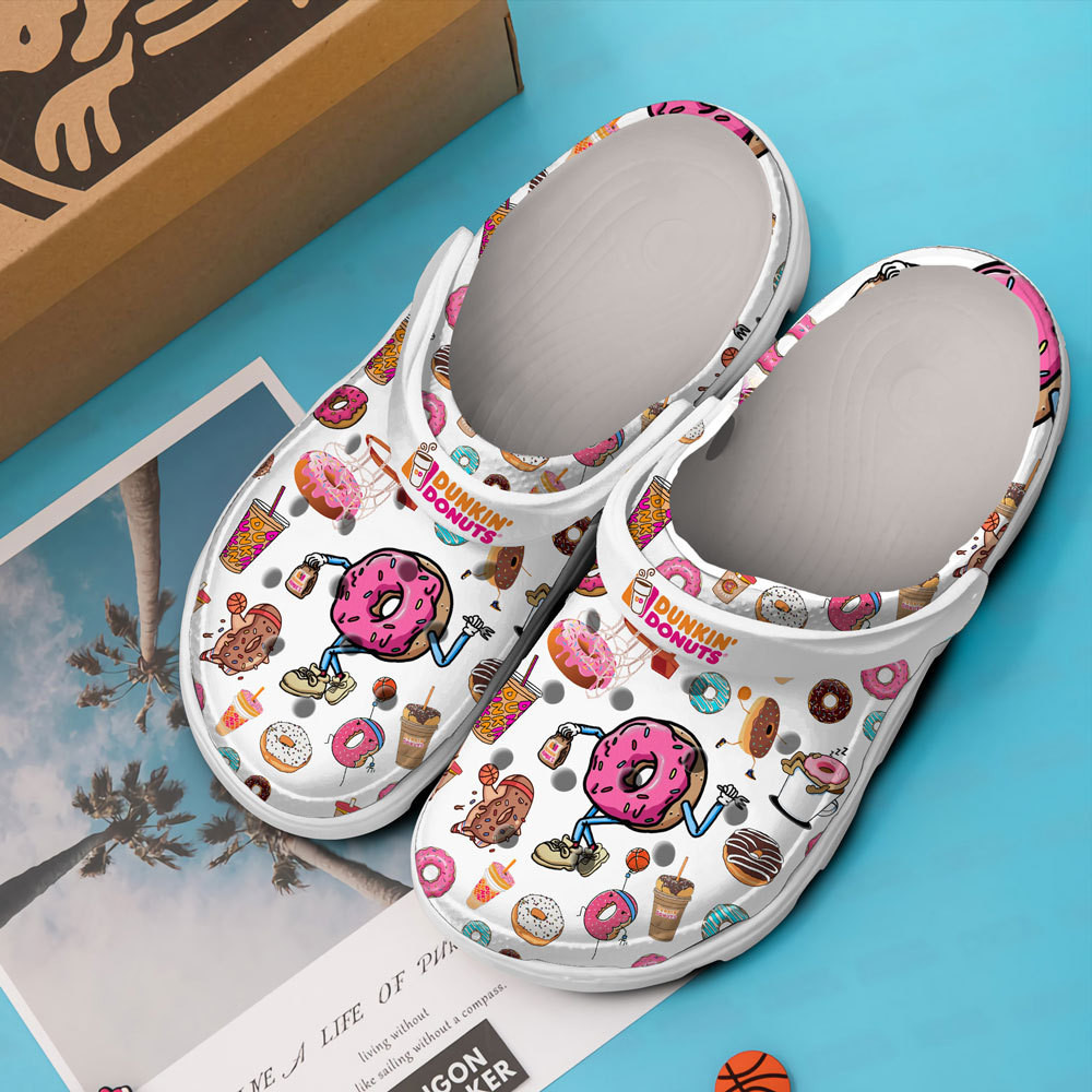 Merchidea Dunkin Donuts Crocs Crocband Clogs Shoes Comfortable For Men Women and Kids